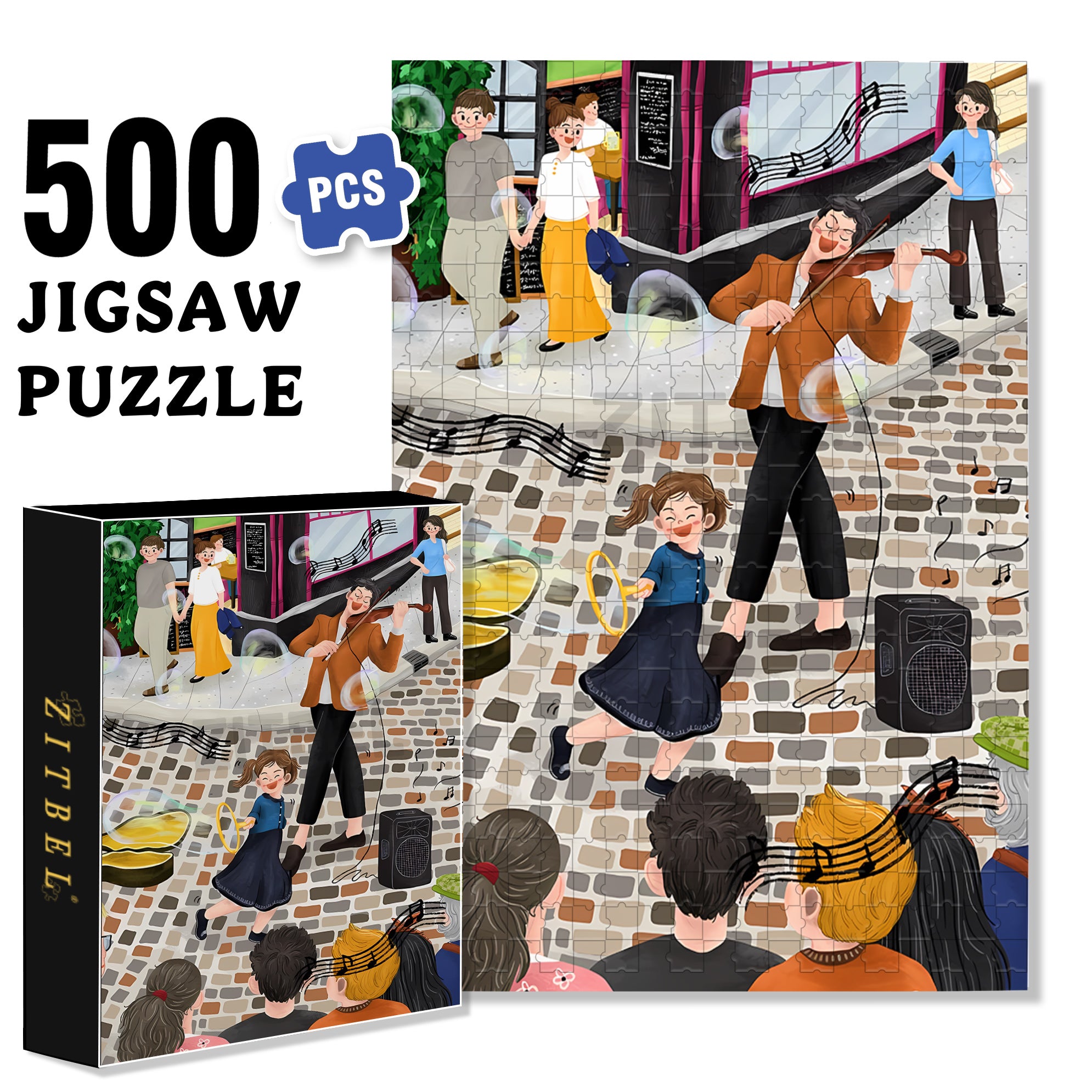 Busker 500pcs/1000pcs Jigsaw Puzzle, Scratch-Resistant, Interactive Family Game & Brain-Boosting DIY Decor, Perfect for Halloween, Christmas & New Year Gifts, Family Puzzle Game