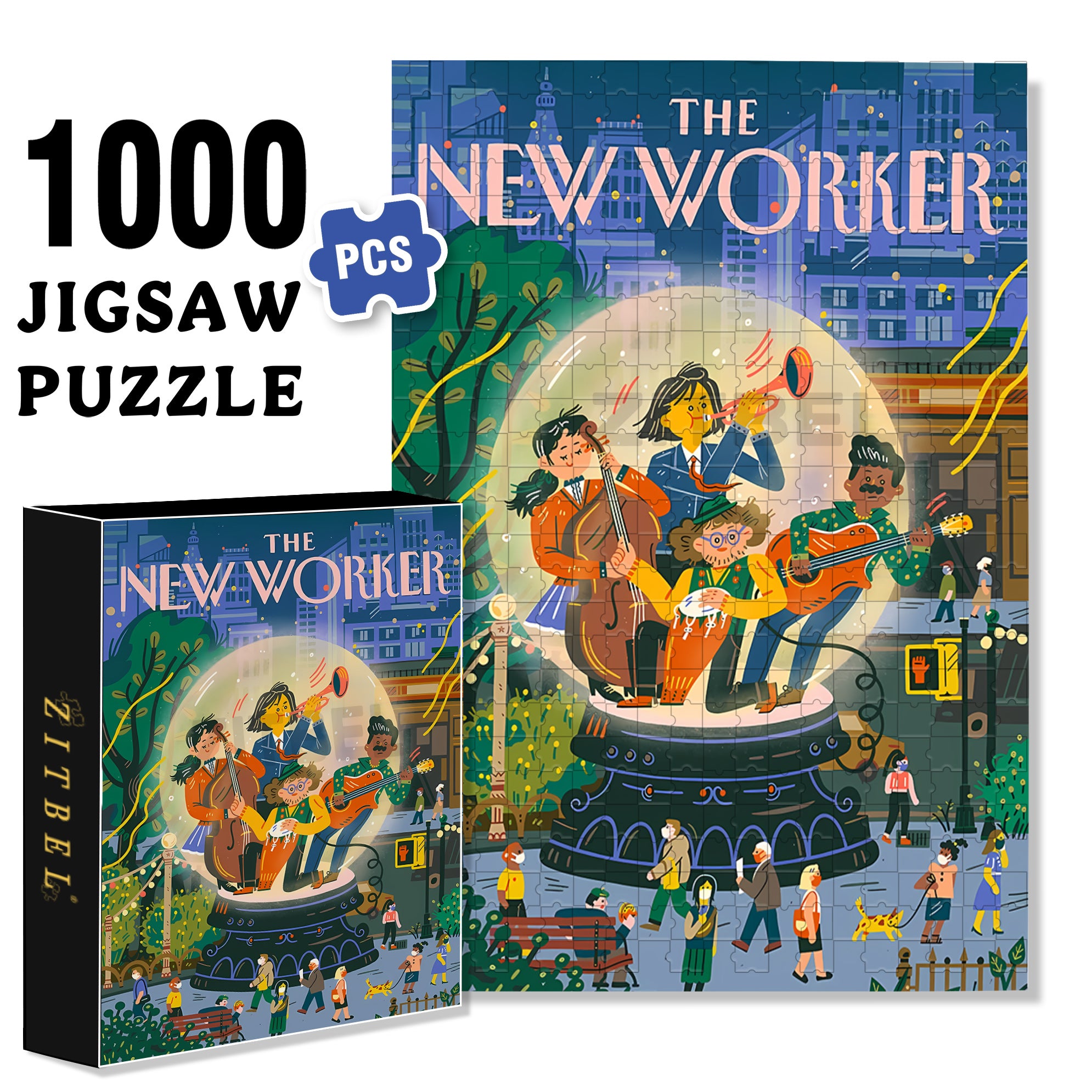 Central Park 500pcs/1000pcs Jigsaw Puzzle, Scratch-Resistant, Interactive Family Game & Brain-Boosting DIY Decor, Perfect for Halloween, Christmas & New Year Gifts, Family Puzzle Game