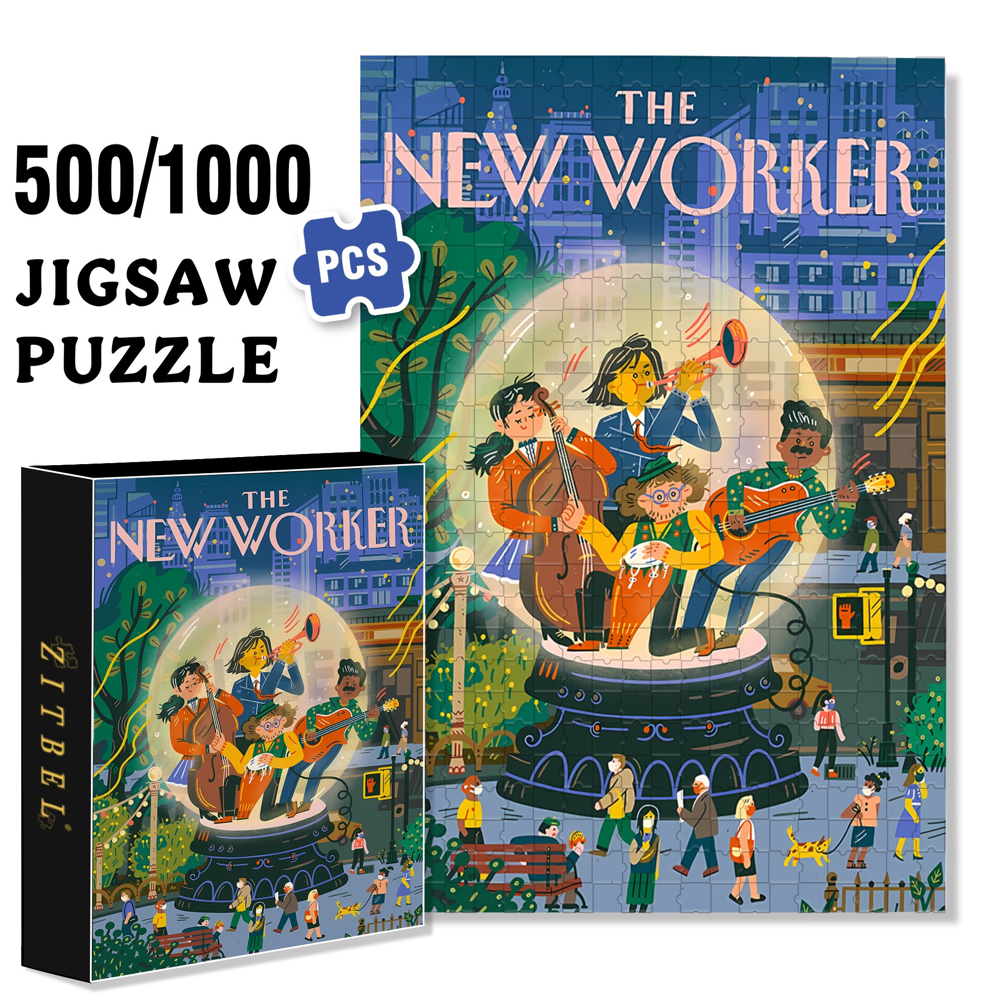 Central Park 500pcs/1000pcs Jigsaw Puzzle, Scratch-Resistant, Interactive Family Game & Brain-Boosting DIY Decor, Perfect for Halloween, Christmas & New Year Gifts, Family Puzzle Game