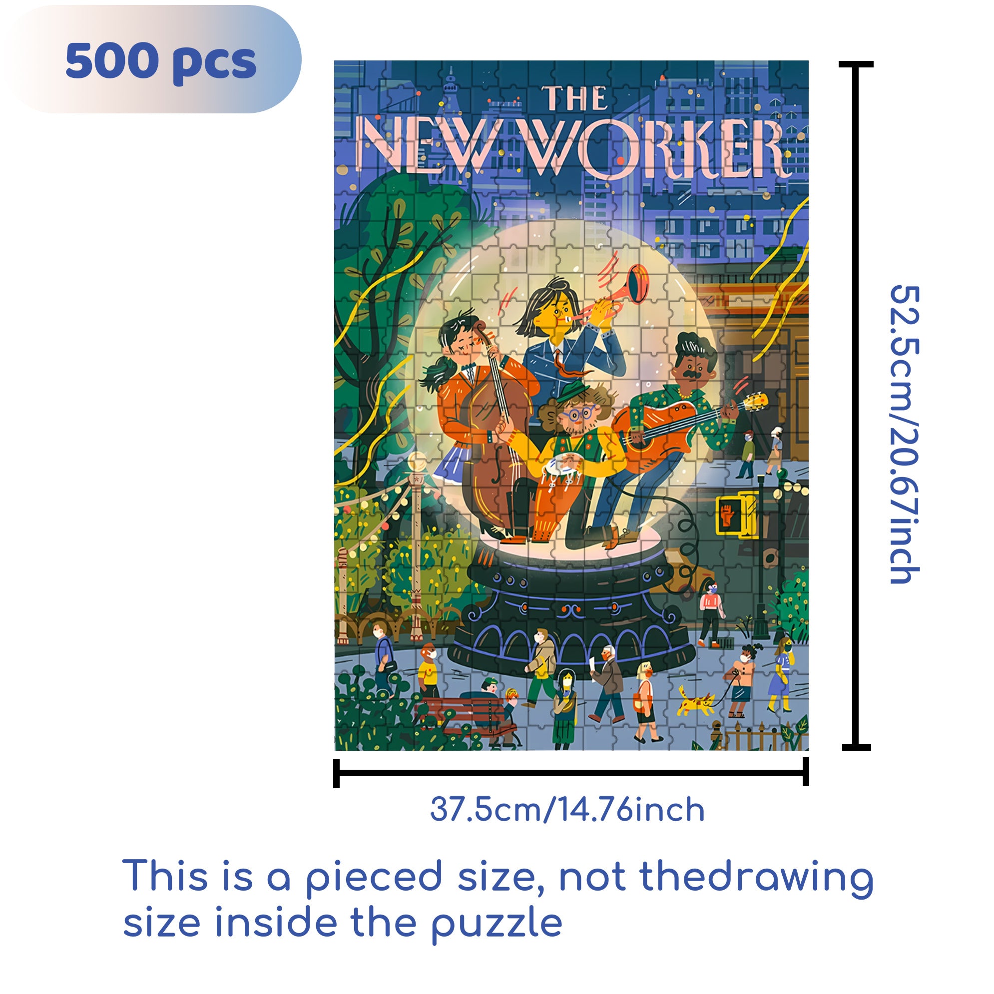 Central Park 500pcs/1000pcs Jigsaw Puzzle, Scratch-Resistant, Interactive Family Game & Brain-Boosting DIY Decor, Perfect for Halloween, Christmas & New Year Gifts, Family Puzzle Game