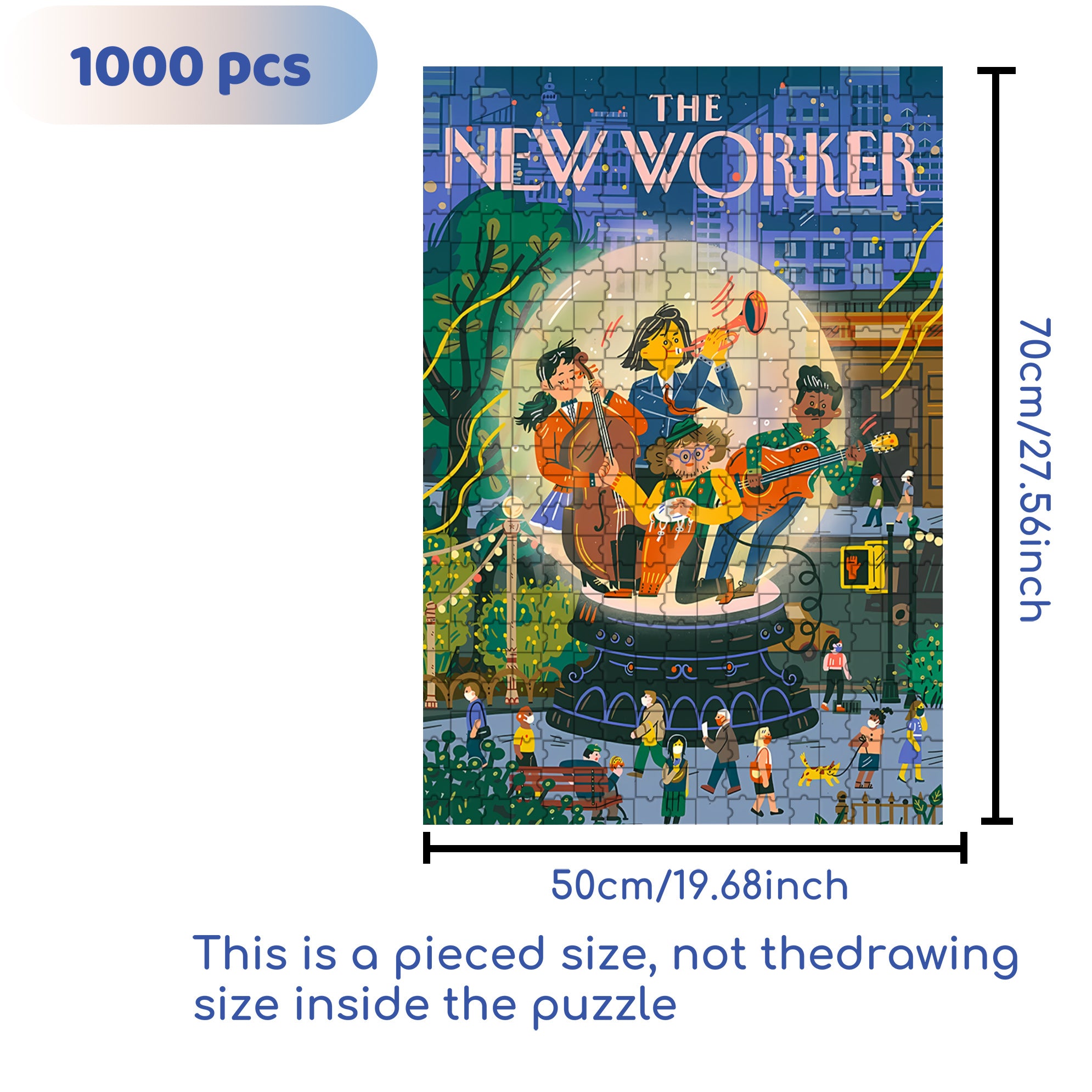 Central Park 500pcs/1000pcs Jigsaw Puzzle, Scratch-Resistant, Interactive Family Game & Brain-Boosting DIY Decor, Perfect for Halloween, Christmas & New Year Gifts, Family Puzzle Game