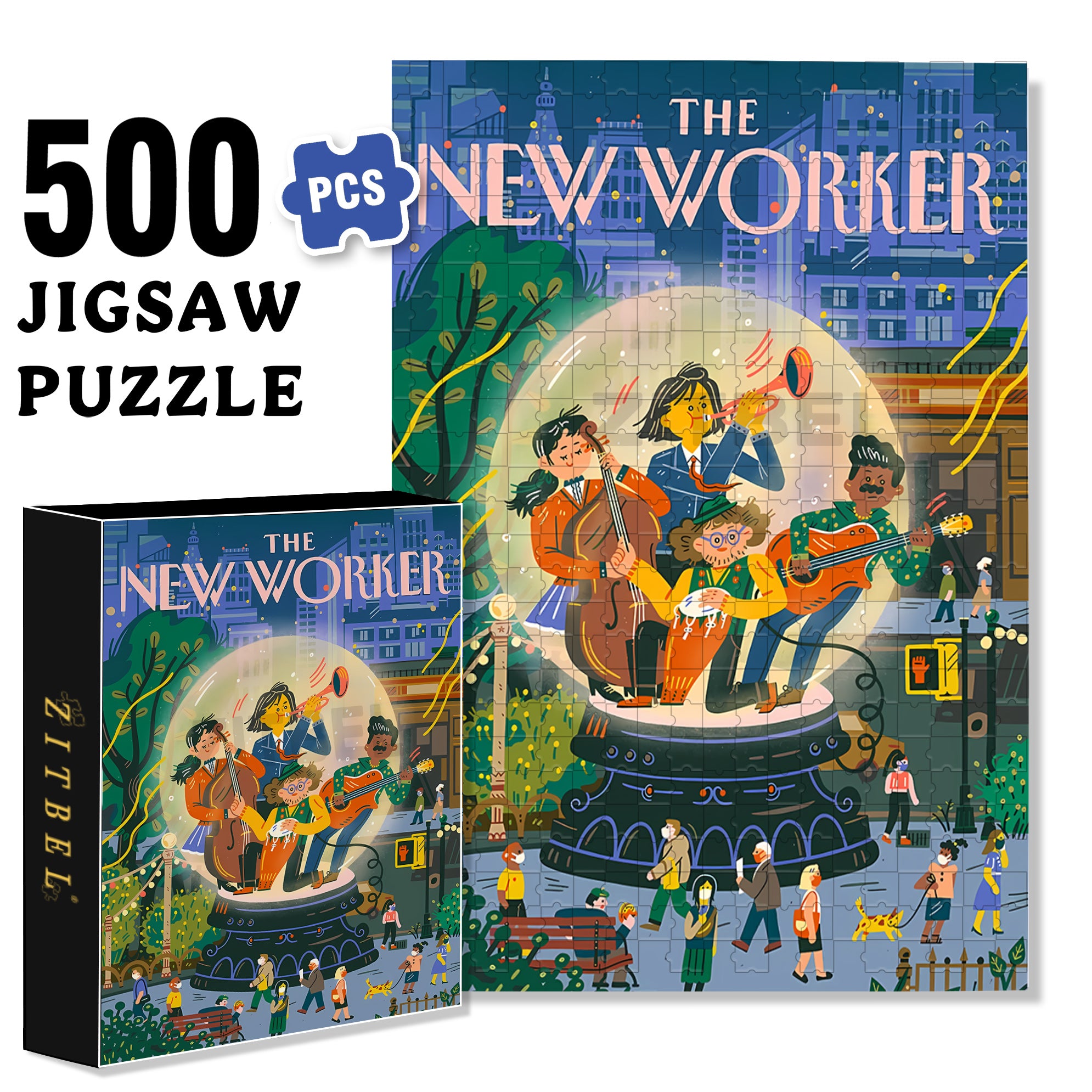 Central Park 500pcs/1000pcs Jigsaw Puzzle, Scratch-Resistant, Interactive Family Game & Brain-Boosting DIY Decor, Perfect for Halloween, Christmas & New Year Gifts, Family Puzzle Game