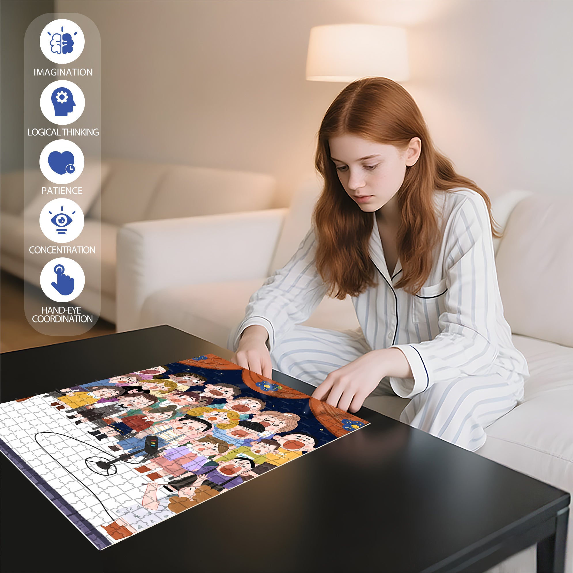 Chorus 500pcs/1000pcs Jigsaw Puzzle, Scratch-Resistant, Interactive Family Game & Brain-Boosting DIY Decor, Perfect for Halloween, Christmas & New Year Gifts, Family Puzzle Game