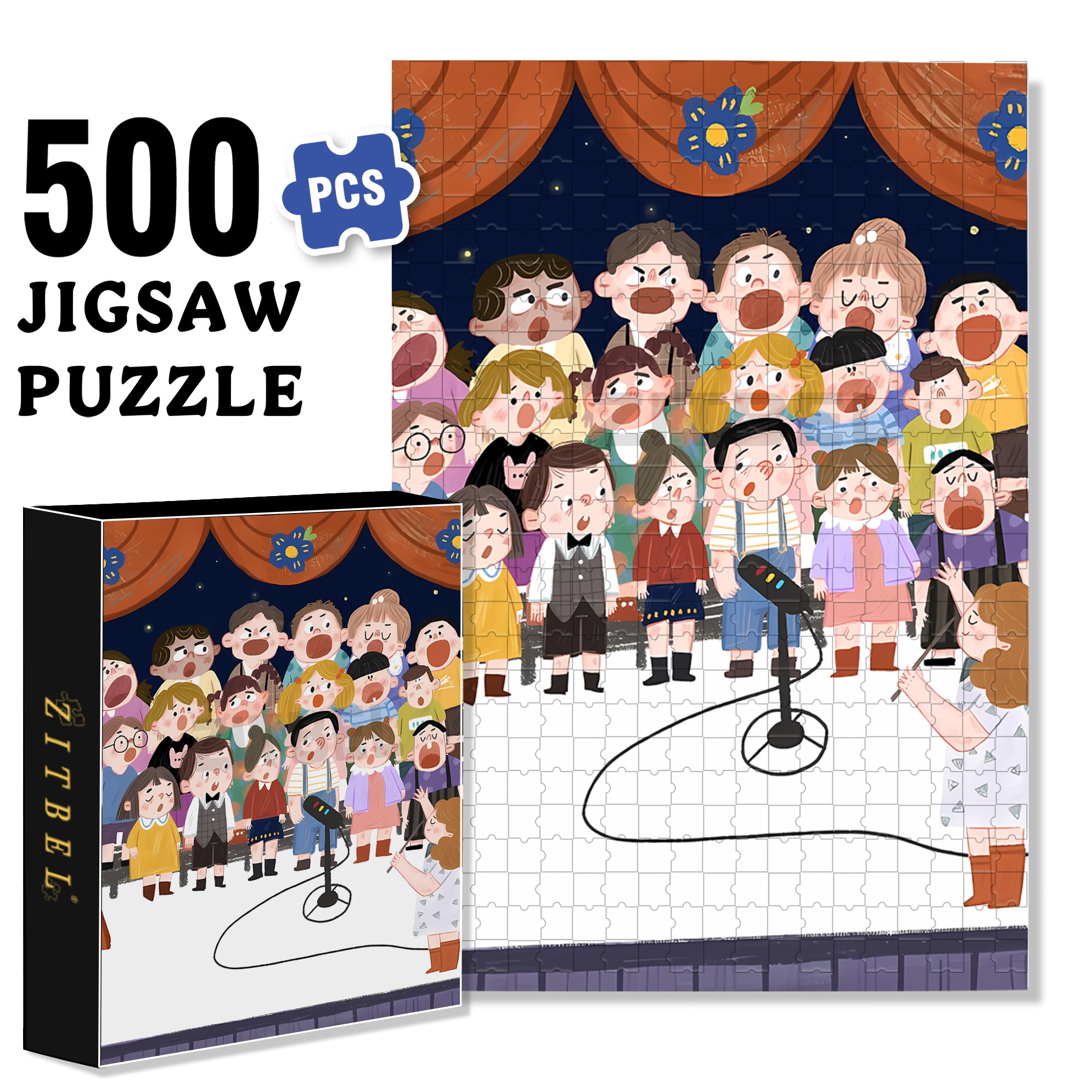 Chorus 500pcs/1000pcs Jigsaw Puzzle, Scratch-Resistant, Interactive Family Game & Brain-Boosting DIY Decor, Perfect for Halloween, Christmas & New Year Gifts, Family Puzzle Game