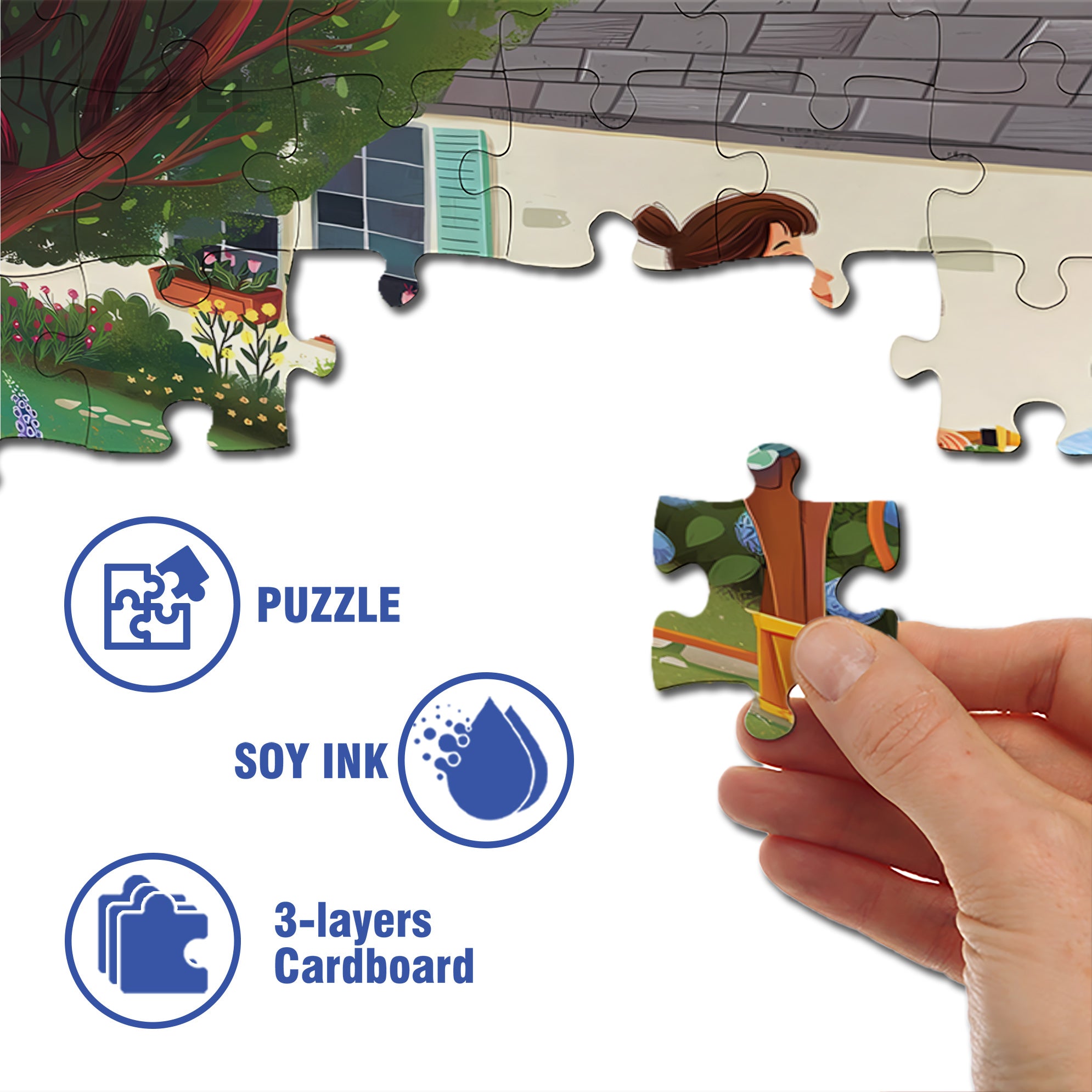 Claudia 500pcs/1000pcs Jigsaw Puzzle, Scratch-Resistant, Interactive Family Game & Brain-Boosting DIY Decor, Perfect for Halloween, Christmas & New Year Gifts, Family Puzzle Game