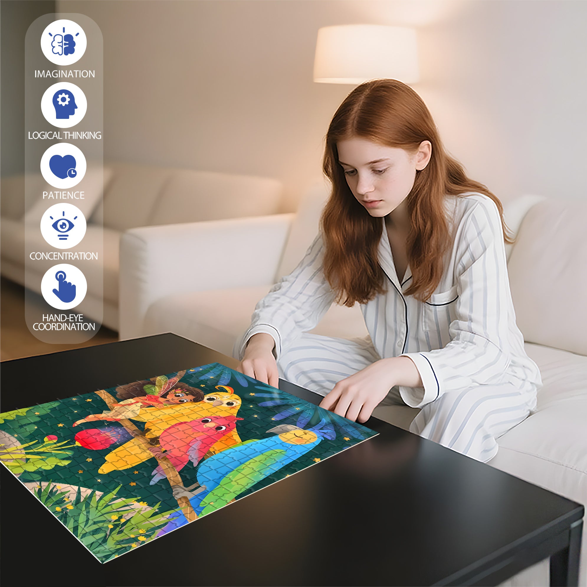 Colored Birds 500pcs/1000pcs Jigsaw Puzzle, Scratch-Resistant, Interactive Family Game & Brain-Boosting DIY Decor, Perfect for Halloween, Christmas & New Year Gifts, Family Puzzle Game