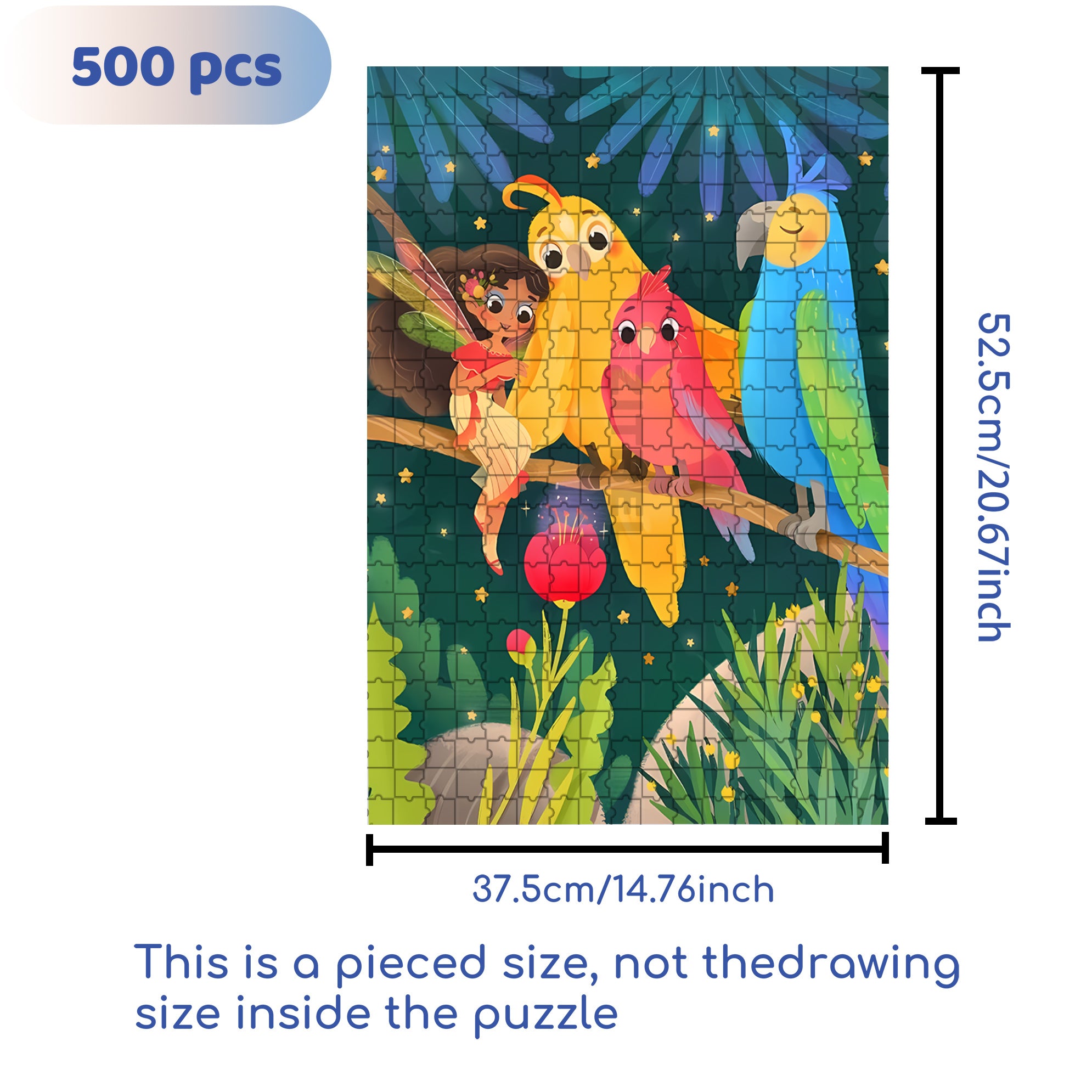 Colored Birds 500pcs/1000pcs Jigsaw Puzzle, Scratch-Resistant, Interactive Family Game & Brain-Boosting DIY Decor, Perfect for Halloween, Christmas & New Year Gifts, Family Puzzle Game