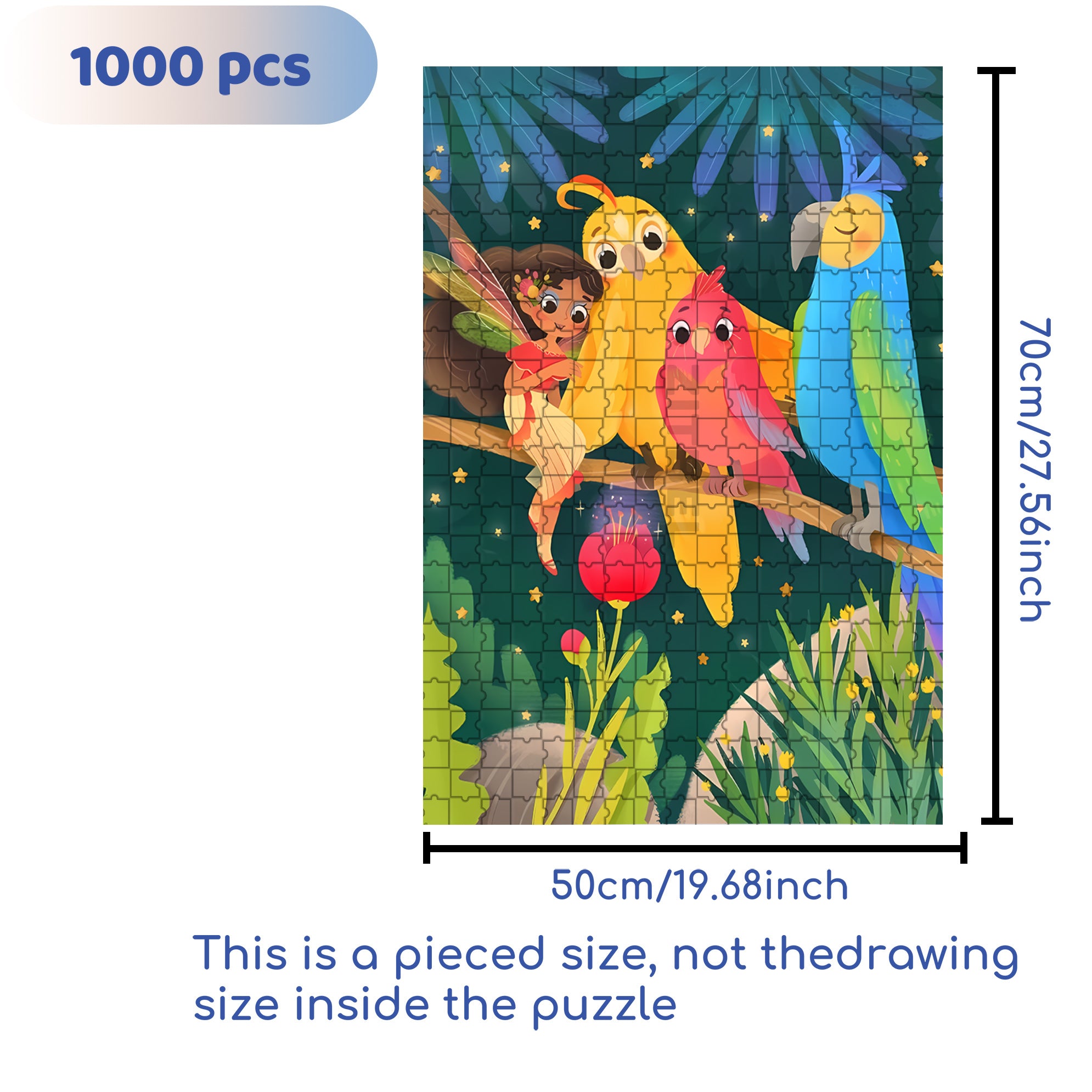 Colored Birds 500pcs/1000pcs Jigsaw Puzzle, Scratch-Resistant, Interactive Family Game & Brain-Boosting DIY Decor, Perfect for Halloween, Christmas & New Year Gifts, Family Puzzle Game