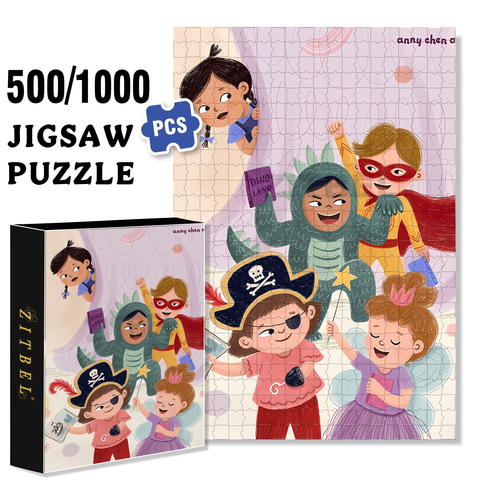 Cosplay 500pcs/1000pcs Jigsaw Puzzle, Scratch-Resistant, Interactive Family Game & Brain-Boosting DIY Decor, Perfect for Halloween, Christmas & New Year Gifts, Family Puzzle Game