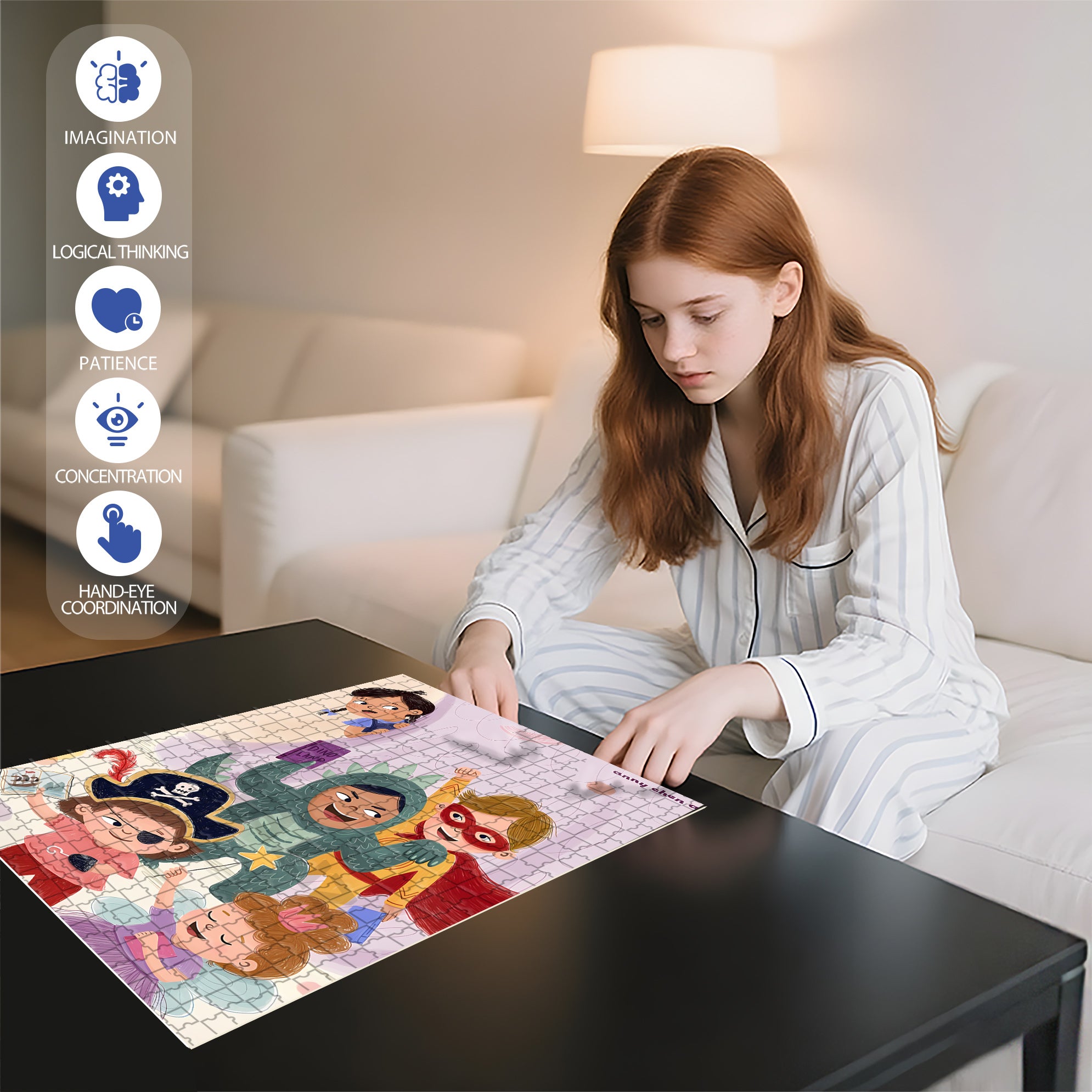 Cosplay 500pcs/1000pcs Jigsaw Puzzle, Scratch-Resistant, Interactive Family Game & Brain-Boosting DIY Decor, Perfect for Halloween, Christmas & New Year Gifts, Family Puzzle Game
