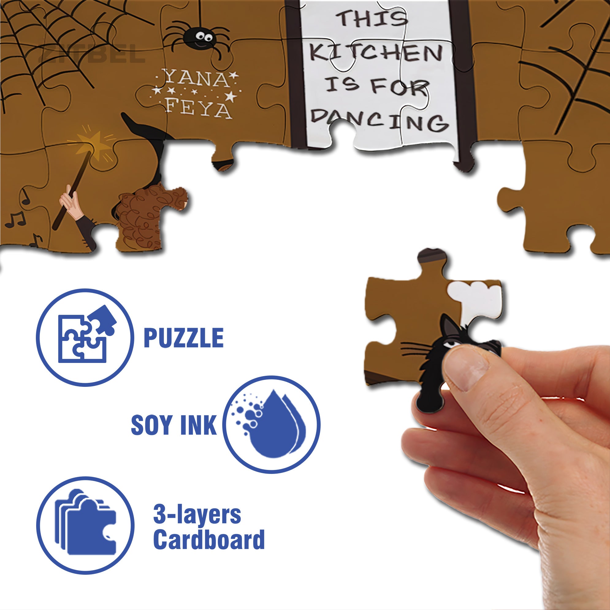 Curly-haired Witch 500pcs/1000pcs Jigsaw Puzzle, Scratch-Resistant, Interactive Family Game & Brain-Boosting DIY Decor, Perfect for Halloween, Christmas & New Year Gifts, Family Puzzle Game