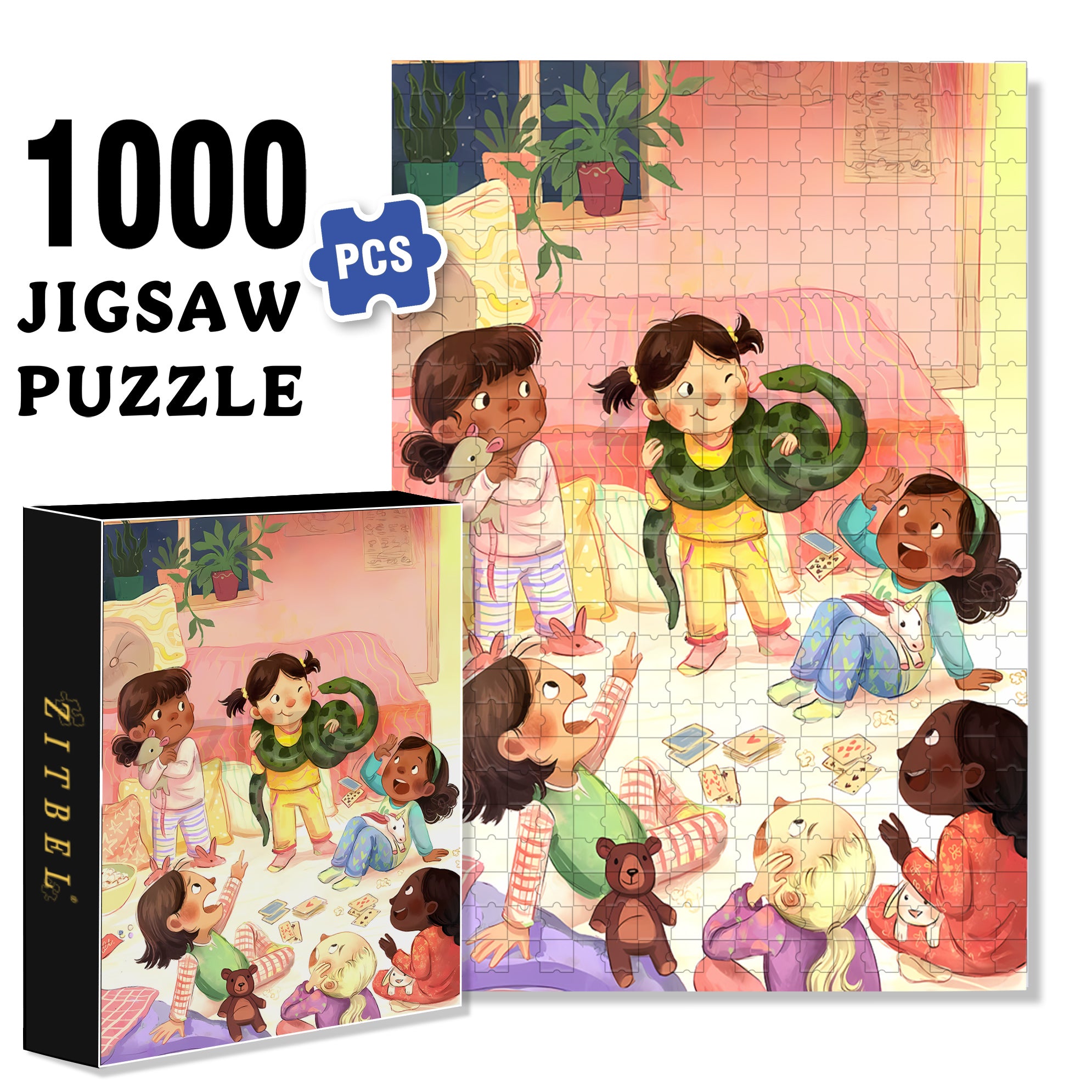 Dance With The Snake 500pcs/1000pcs Jigsaw Puzzle, Scratch-Resistant, Interactive Family Game & Brain-Boosting DIY Decor, Perfect for Halloween, Christmas & New Year Gifts, Family Puzzle Game