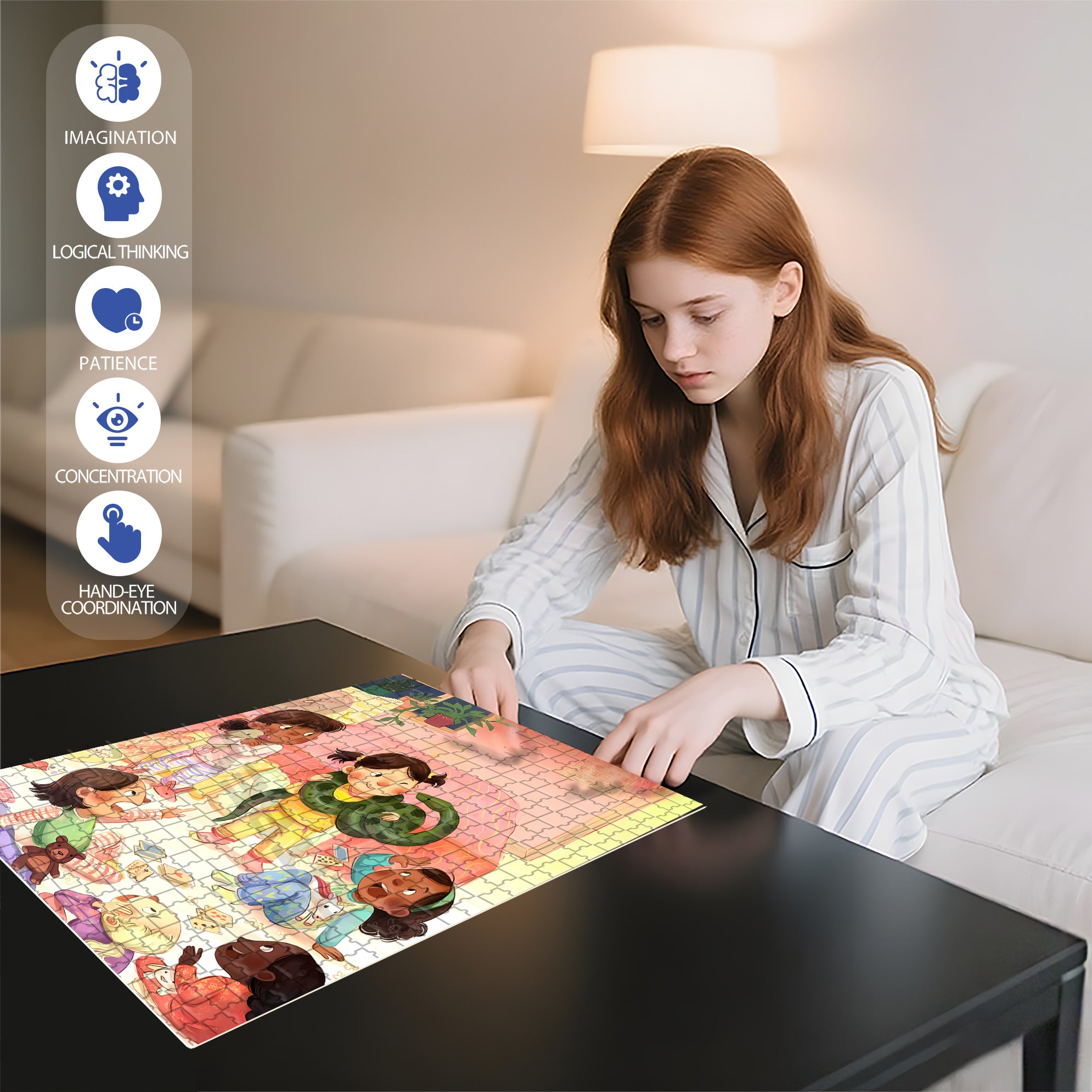 Dance With The Snake 500pcs/1000pcs Jigsaw Puzzle, Scratch-Resistant, Interactive Family Game & Brain-Boosting DIY Decor, Perfect for Halloween, Christmas & New Year Gifts, Family Puzzle Game
