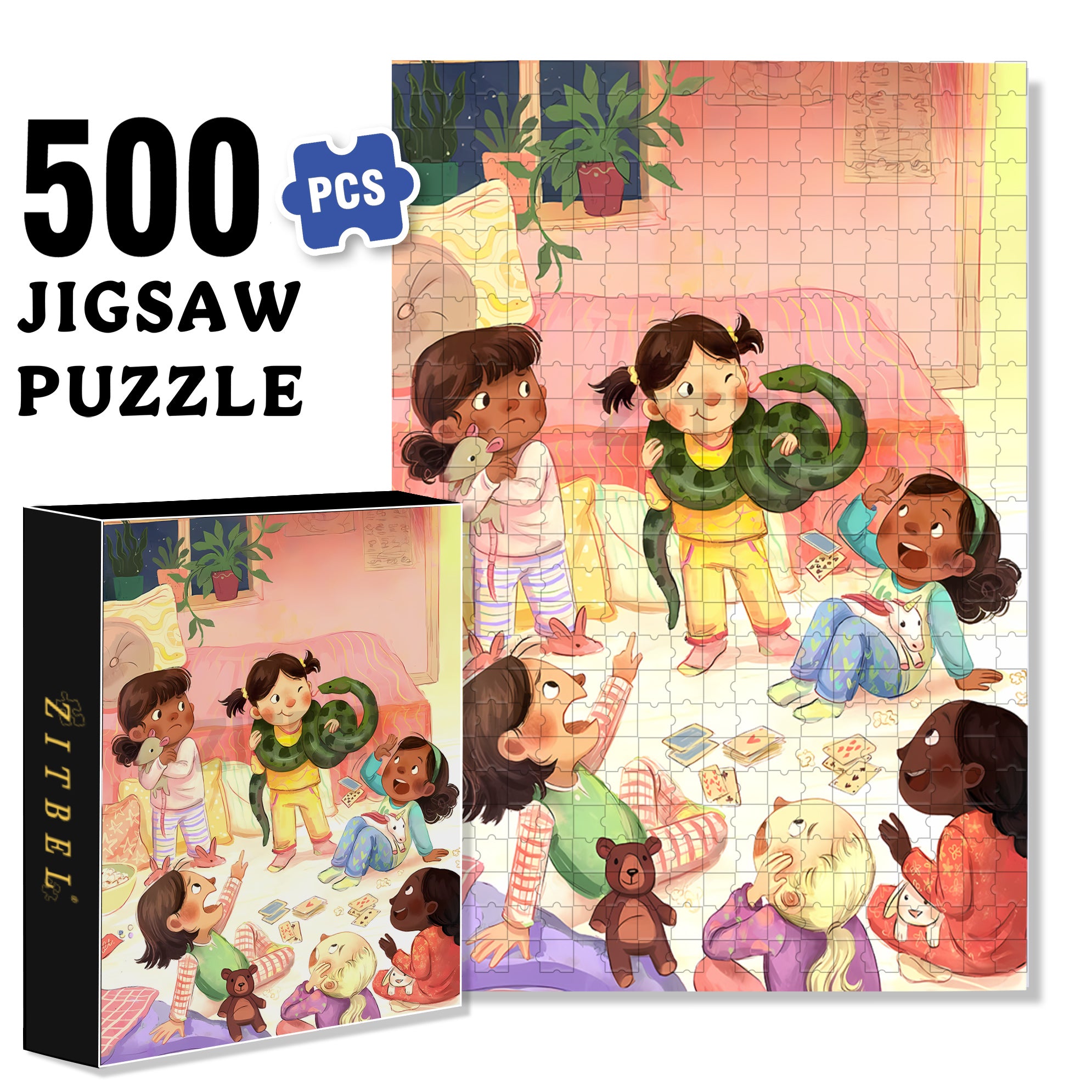 Dance With The Snake 500pcs/1000pcs Jigsaw Puzzle, Scratch-Resistant, Interactive Family Game & Brain-Boosting DIY Decor, Perfect for Halloween, Christmas & New Year Gifts, Family Puzzle Game