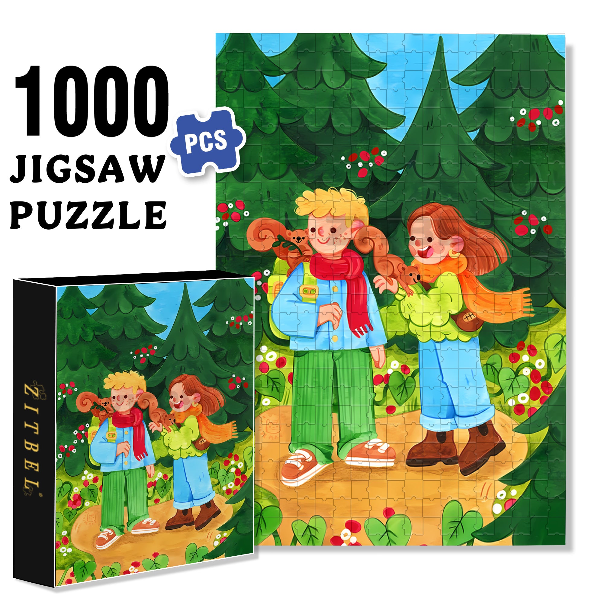 Excursion 500pcs/1000pcs Jigsaw Puzzle, Scratch-Resistant, Interactive Family Game & Brain-Boosting DIY Decor, Perfect for Halloween, Christmas & New Year Gifts, Family Puzzle Game
