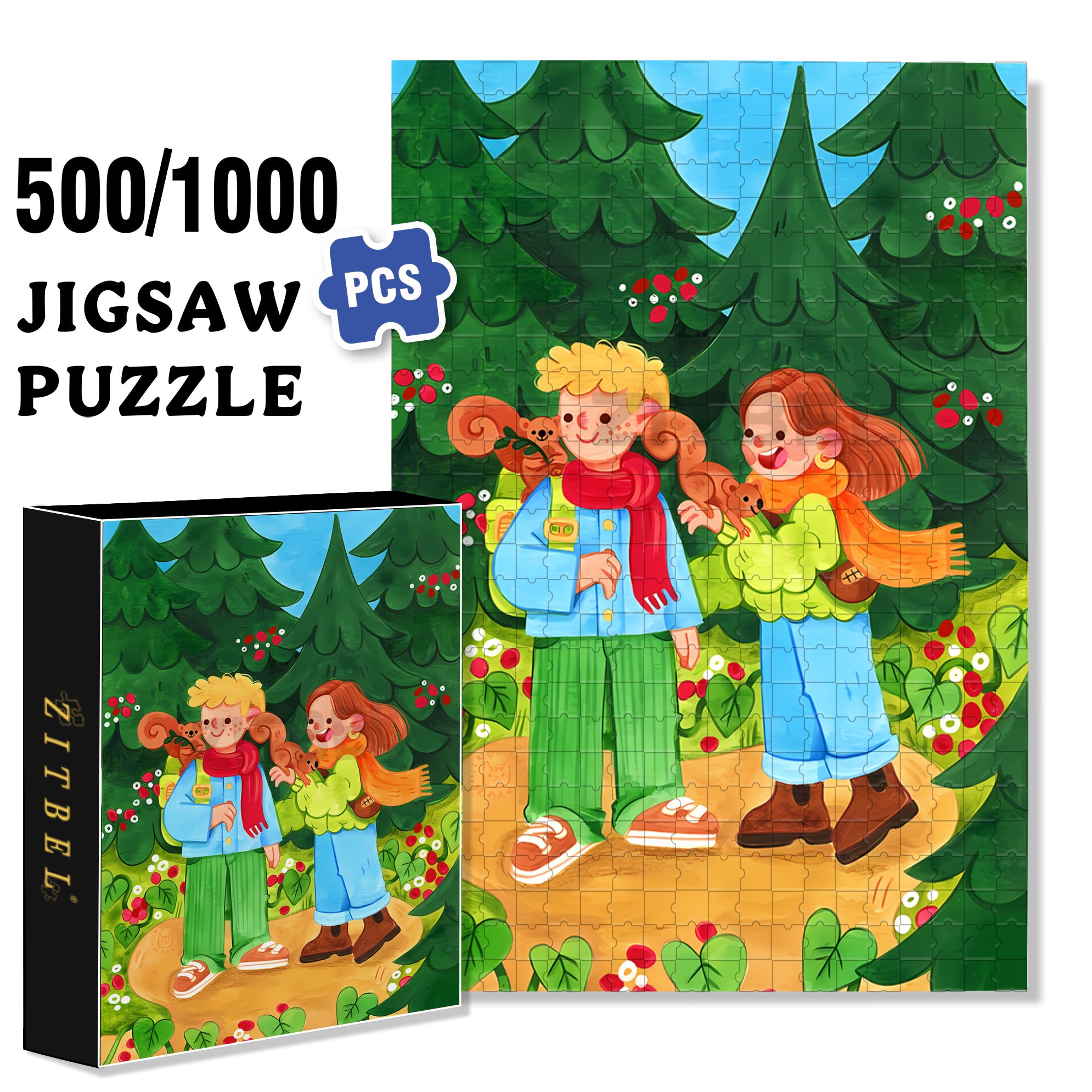 Excursion 500pcs/1000pcs Jigsaw Puzzle, Scratch-Resistant, Interactive Family Game & Brain-Boosting DIY Decor, Perfect for Halloween, Christmas & New Year Gifts, Family Puzzle Game