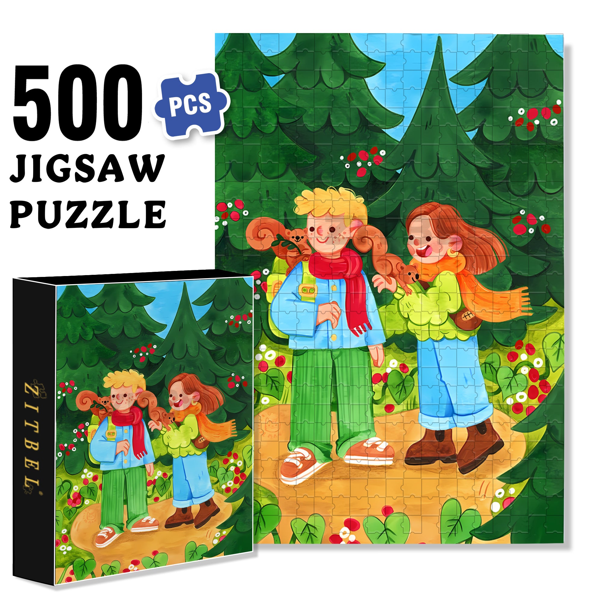 Excursion 500pcs/1000pcs Jigsaw Puzzle, Scratch-Resistant, Interactive Family Game & Brain-Boosting DIY Decor, Perfect for Halloween, Christmas & New Year Gifts, Family Puzzle Game
