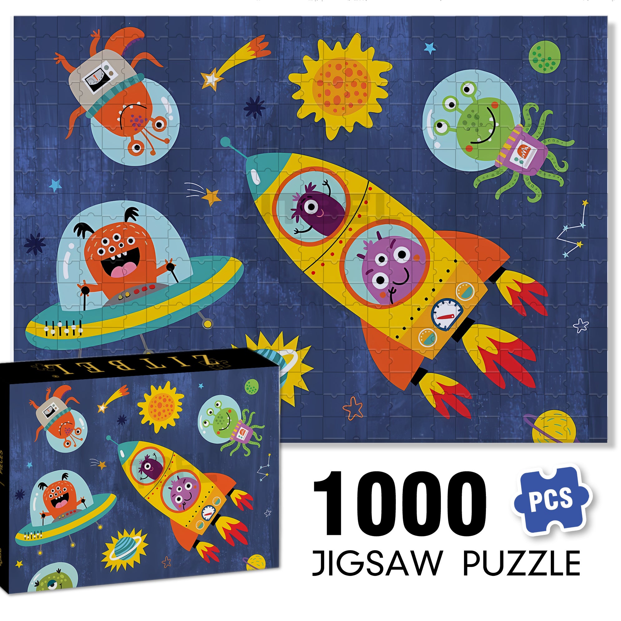 Explore The Universe 500pcs/1000pcs Jigsaw Puzzle, Scratch-Resistant, Interactive Family Game & Brain-Boosting DIY Decor, Perfect for Halloween, Christmas & New Year Gifts, Family Puzzle Game