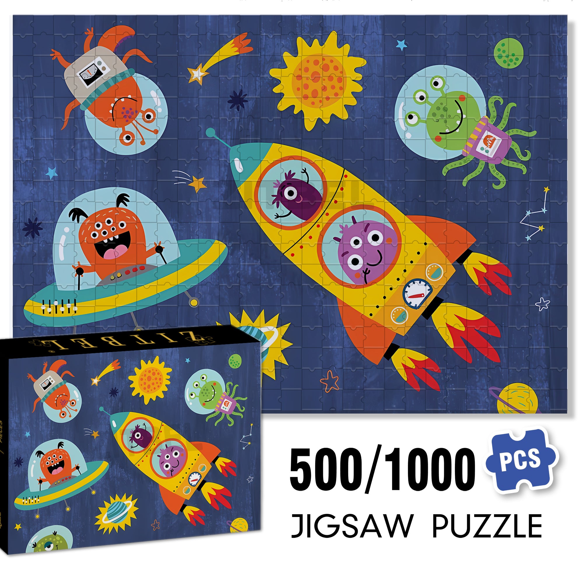 Explore The Universe 500pcs/1000pcs Jigsaw Puzzle, Scratch-Resistant, Interactive Family Game & Brain-Boosting DIY Decor, Perfect for Halloween, Christmas & New Year Gifts, Family Puzzle Game