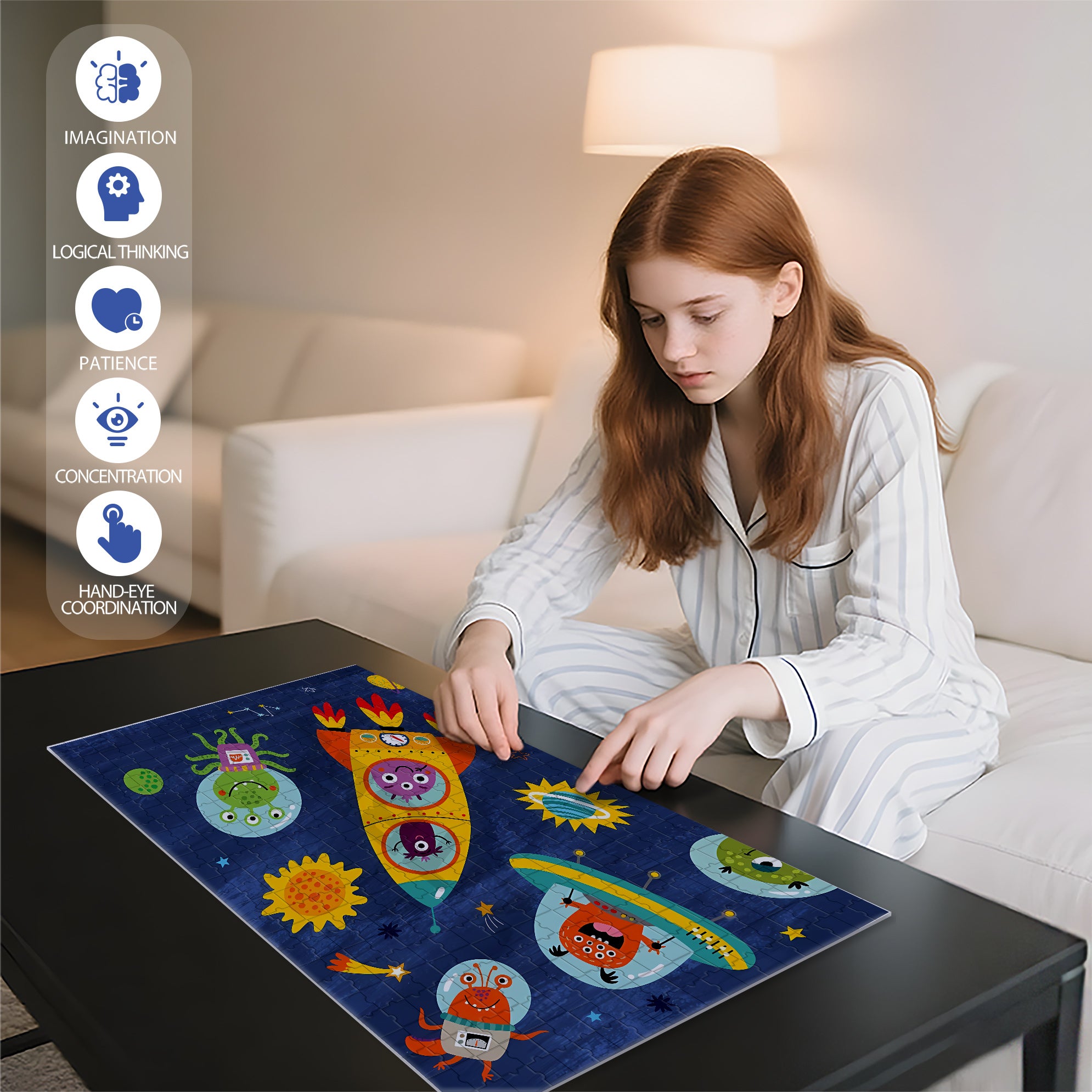 Explore The Universe 500pcs/1000pcs Jigsaw Puzzle, Scratch-Resistant, Interactive Family Game & Brain-Boosting DIY Decor, Perfect for Halloween, Christmas & New Year Gifts, Family Puzzle Game