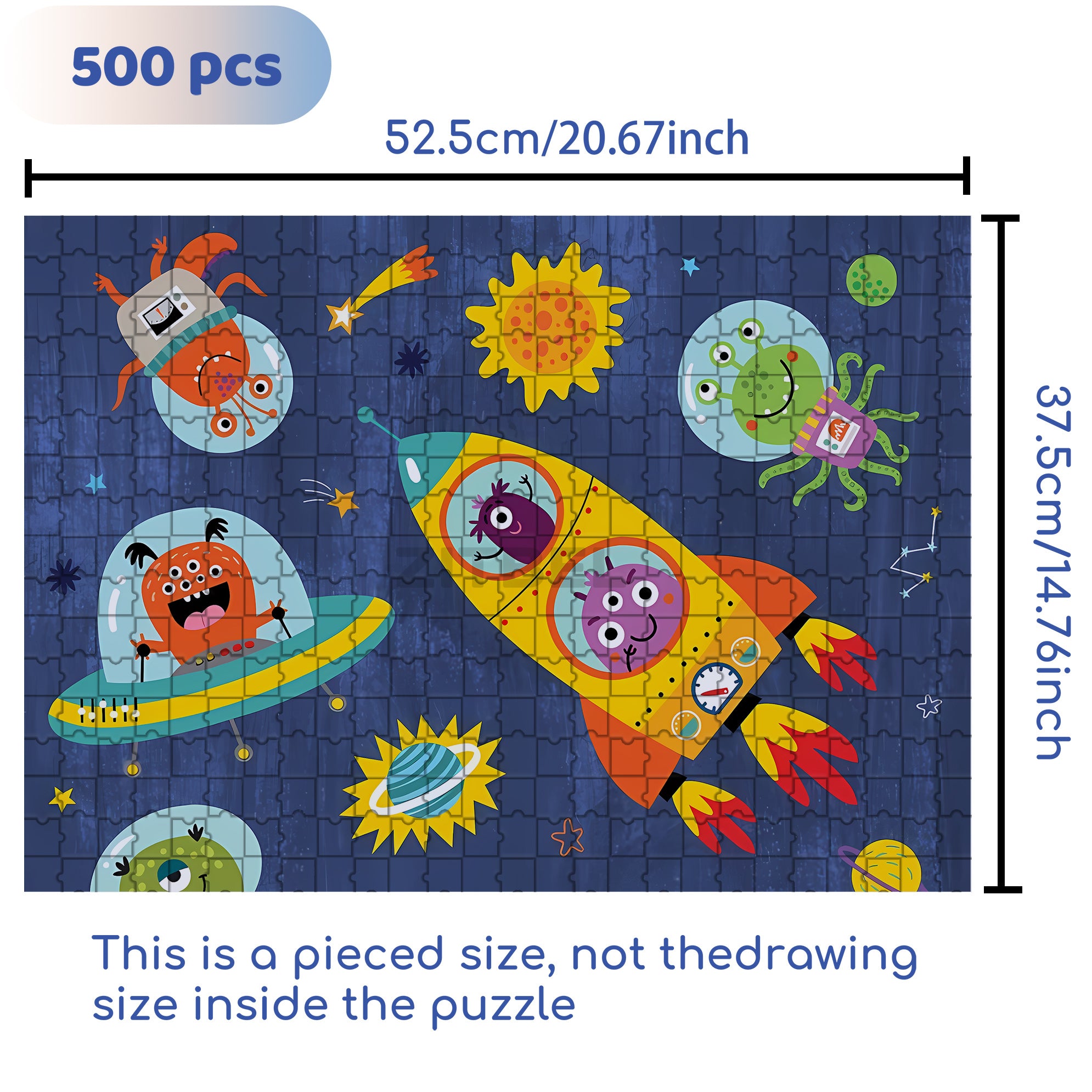 Explore The Universe 500pcs/1000pcs Jigsaw Puzzle, Scratch-Resistant, Interactive Family Game & Brain-Boosting DIY Decor, Perfect for Halloween, Christmas & New Year Gifts, Family Puzzle Game