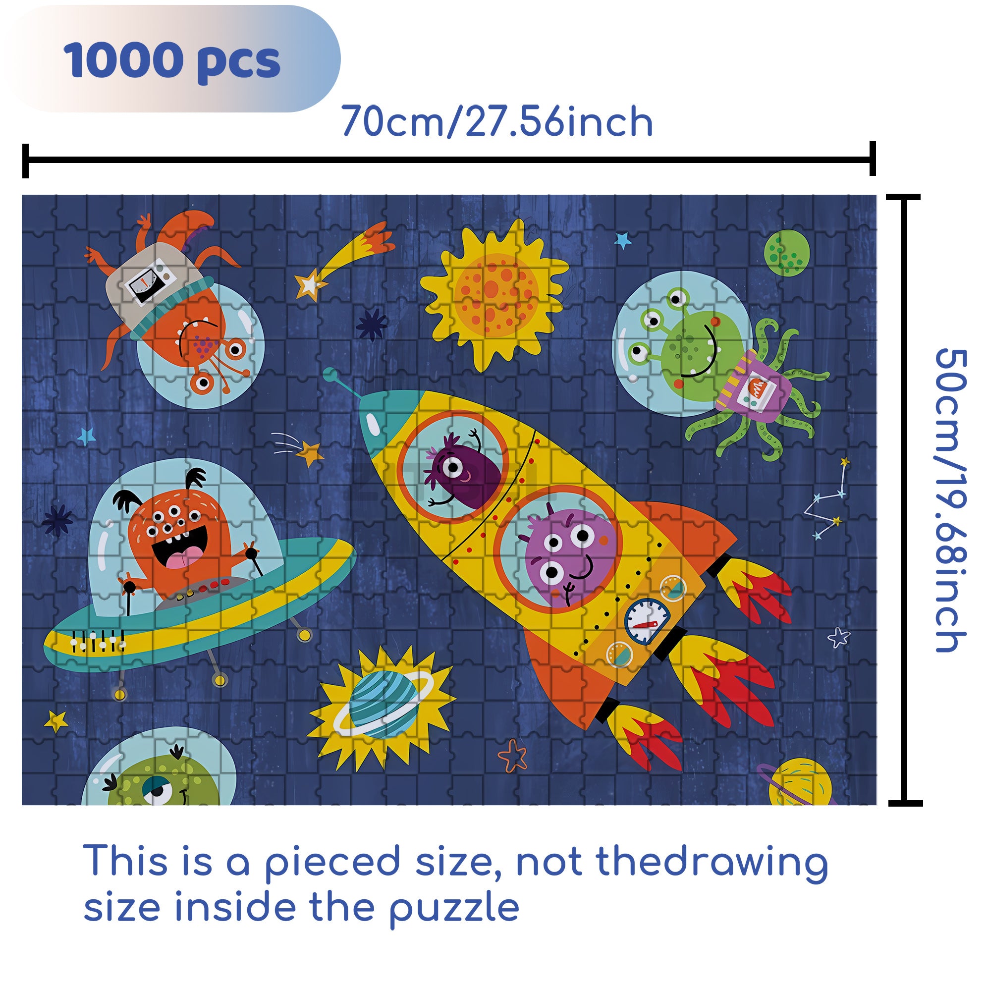 Explore The Universe 500pcs/1000pcs Jigsaw Puzzle, Scratch-Resistant, Interactive Family Game & Brain-Boosting DIY Decor, Perfect for Halloween, Christmas & New Year Gifts, Family Puzzle Game