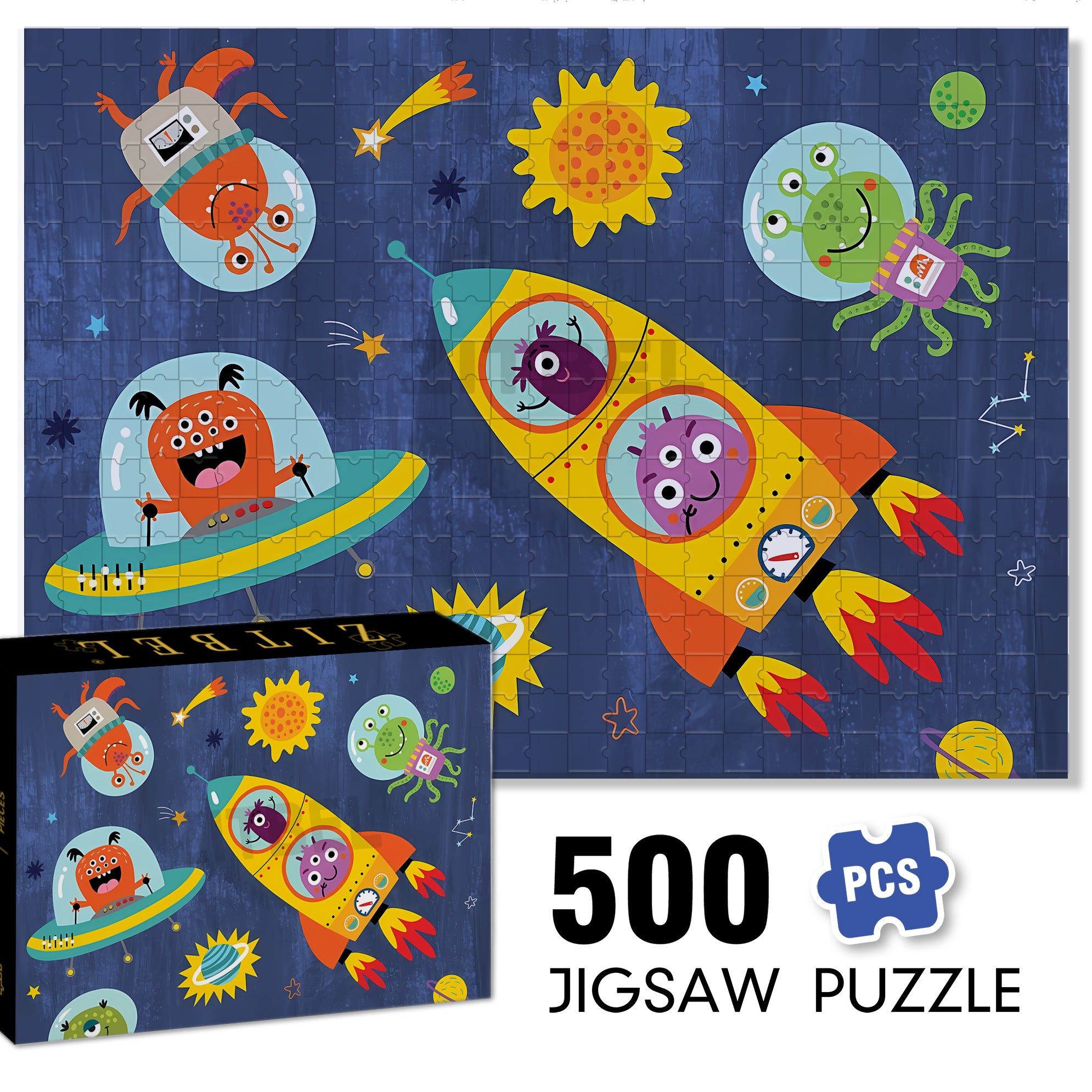 Explore The Universe 500pcs/1000pcs Jigsaw Puzzle, Scratch-Resistant, Interactive Family Game & Brain-Boosting DIY Decor, Perfect for Halloween, Christmas & New Year Gifts, Family Puzzle Game