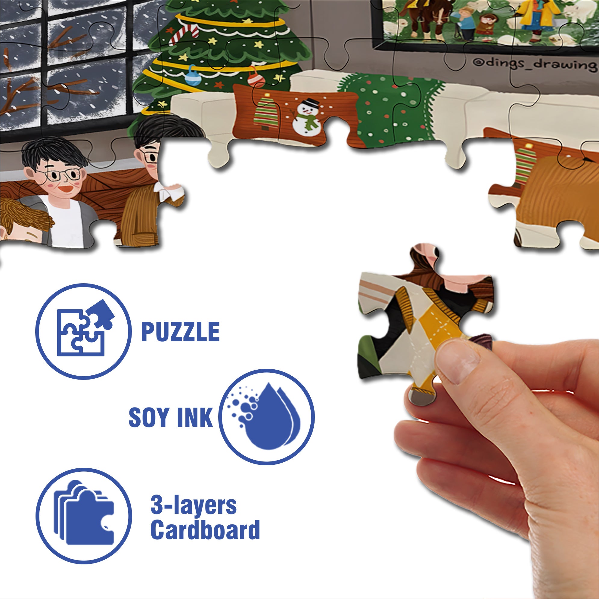 Family Party 500pcs/1000pcs Jigsaw Puzzle, Scratch-Resistant, Interactive Family Game & Brain-Boosting DIY Decor, Perfect for Halloween, Christmas & New Year Gifts, Family Puzzle Game