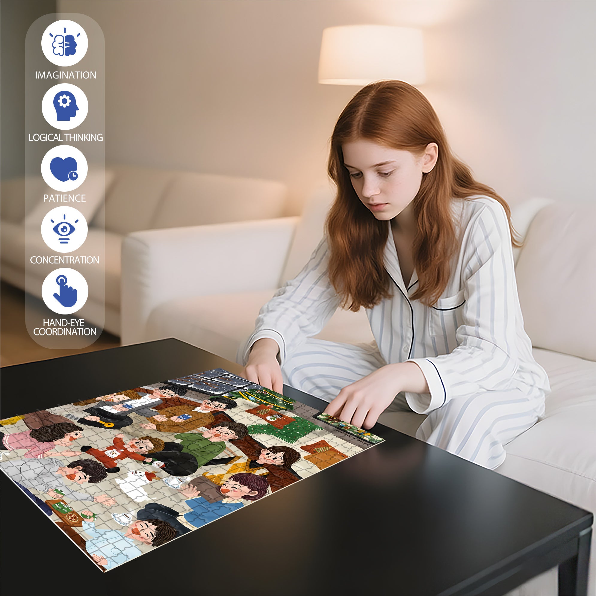Family Party 500pcs/1000pcs Jigsaw Puzzle, Scratch-Resistant, Interactive Family Game & Brain-Boosting DIY Decor, Perfect for Halloween, Christmas & New Year Gifts, Family Puzzle Game