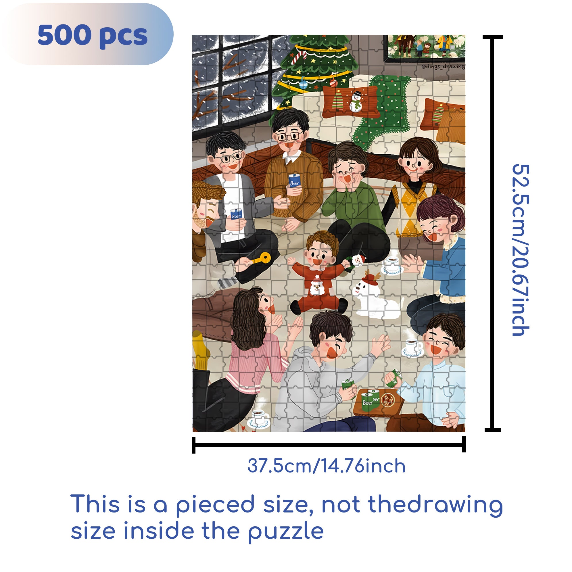 Family Party 500pcs/1000pcs Jigsaw Puzzle, Scratch-Resistant, Interactive Family Game & Brain-Boosting DIY Decor, Perfect for Halloween, Christmas & New Year Gifts, Family Puzzle Game