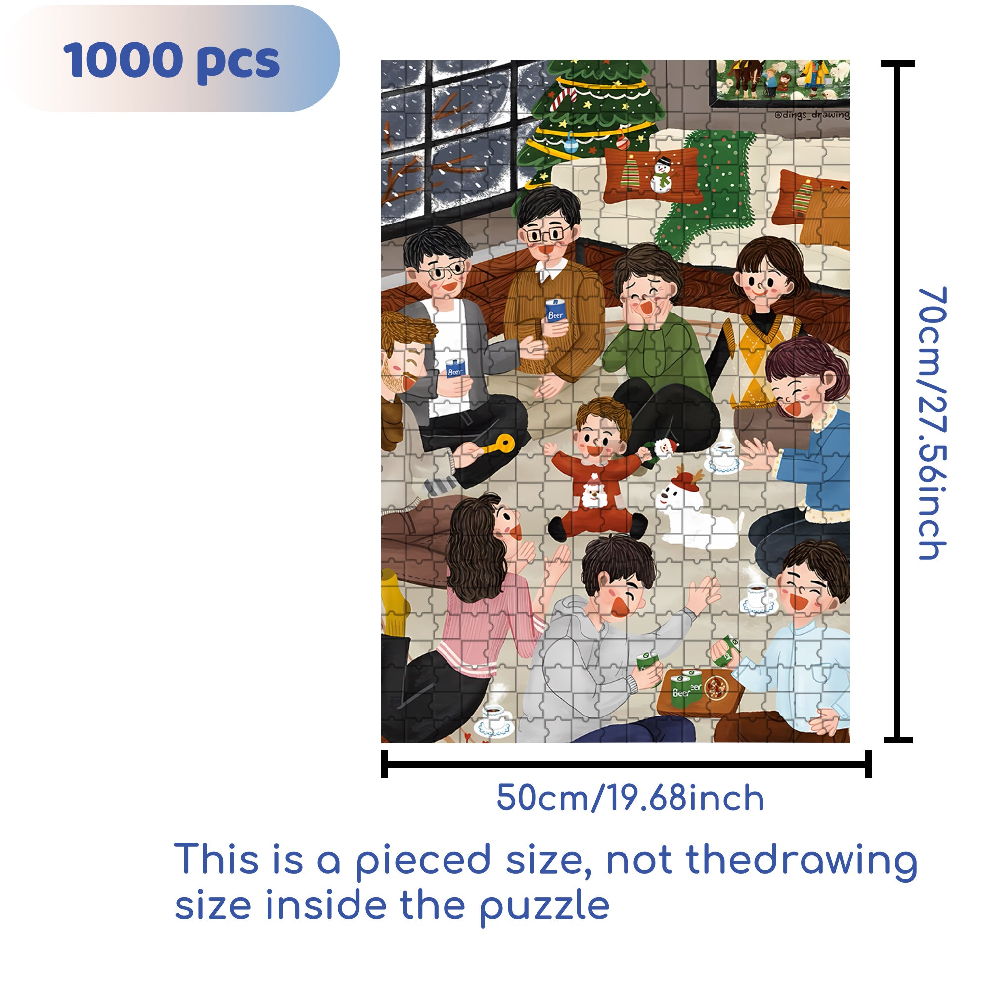 Family Party 500pcs/1000pcs Jigsaw Puzzle, Scratch-Resistant, Interactive Family Game & Brain-Boosting DIY Decor, Perfect for Halloween, Christmas & New Year Gifts, Family Puzzle Game
