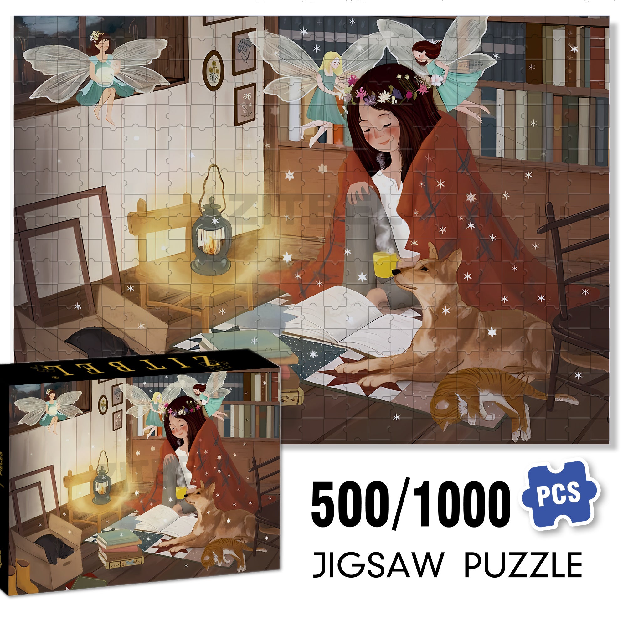 Follow You 500pcs/1000pcs Jigsaw Puzzle, Scratch-Resistant, Interactive Family Game & Brain-Boosting DIY Decor, Perfect for Halloween, Christmas & New Year Gifts, Family Puzzle Game