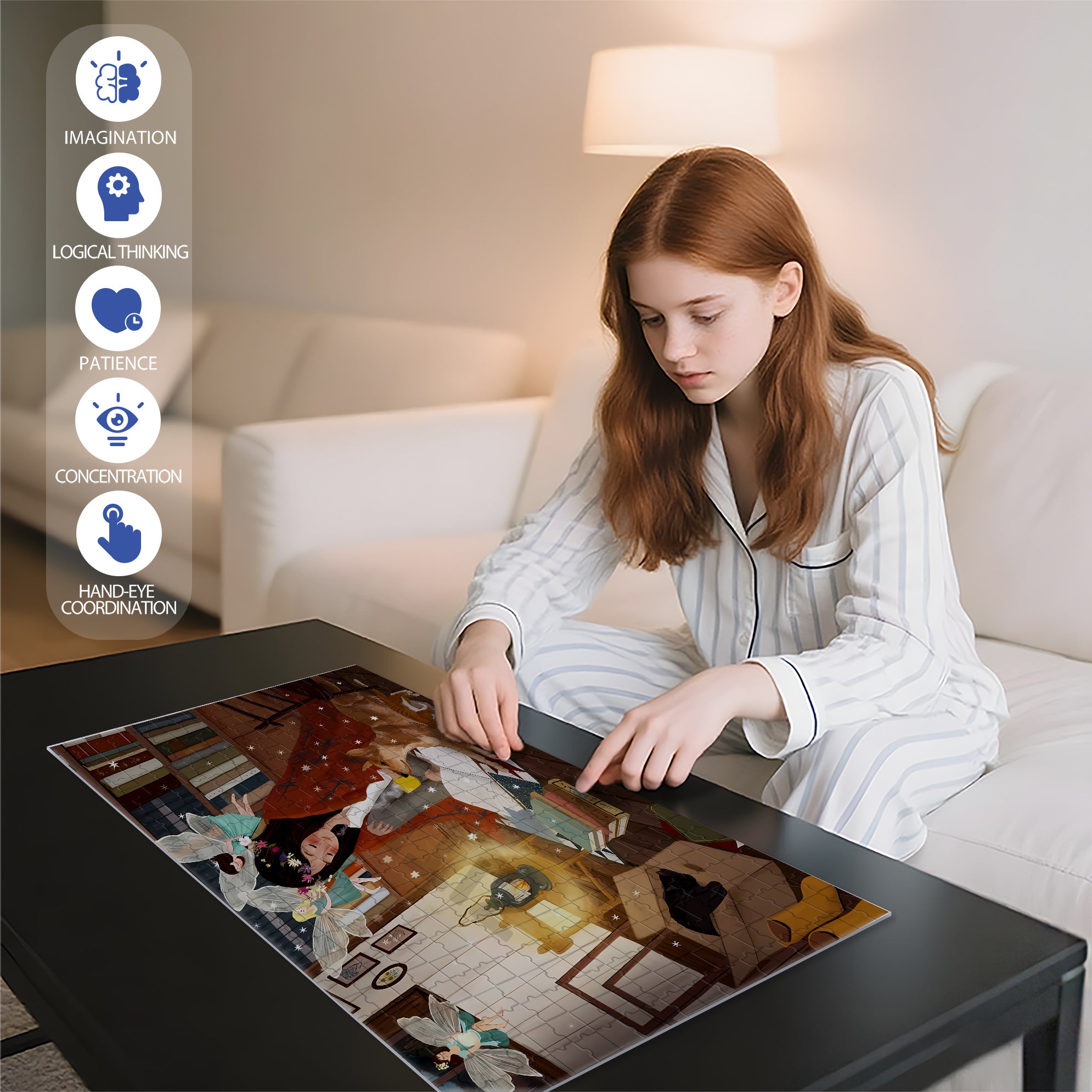 Follow You 500pcs/1000pcs Jigsaw Puzzle, Scratch-Resistant, Interactive Family Game & Brain-Boosting DIY Decor, Perfect for Halloween, Christmas & New Year Gifts, Family Puzzle Game