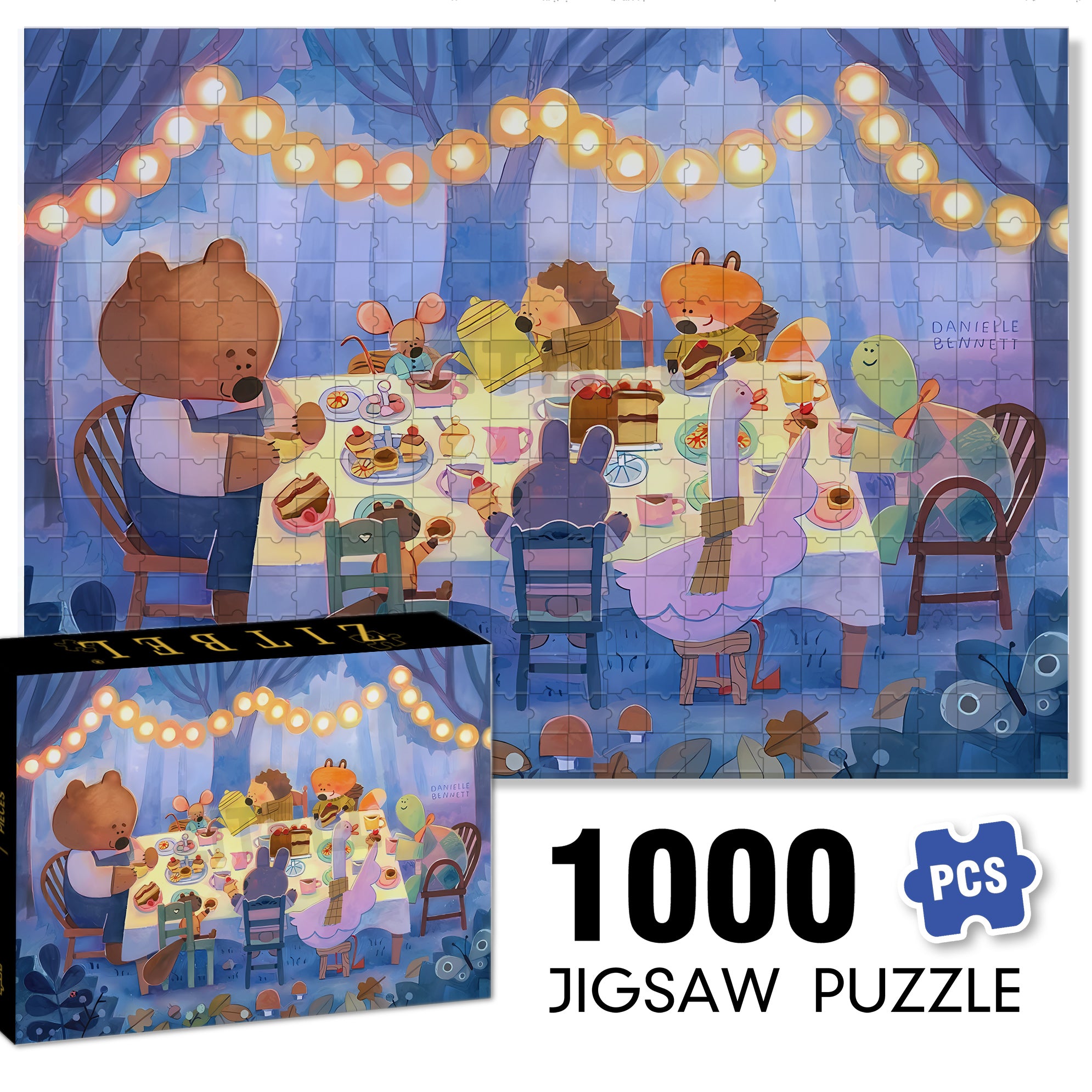 Forest Feast 500pcs/1000pcs Jigsaw Puzzle, Scratch-Resistant, Interactive Family Game & Brain-Boosting DIY Decor, Perfect for Halloween, Christmas & New Year Gifts, Family Puzzle Game