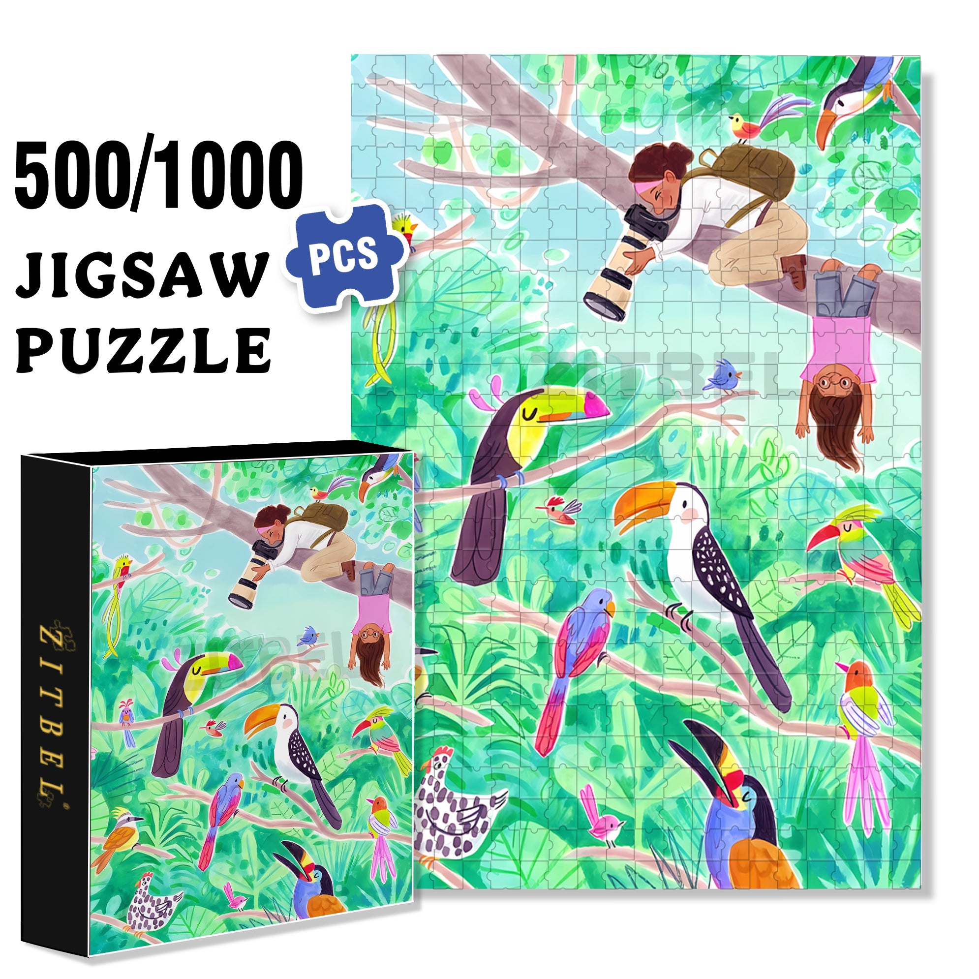Forest Photographer 500pcs/1000pcs Jigsaw Puzzle, Scratch-Resistant, Interactive Family Game & Brain-Boosting DIY Decor, Perfect for Halloween, Christmas & New Year Gifts, Family Puzzle Game