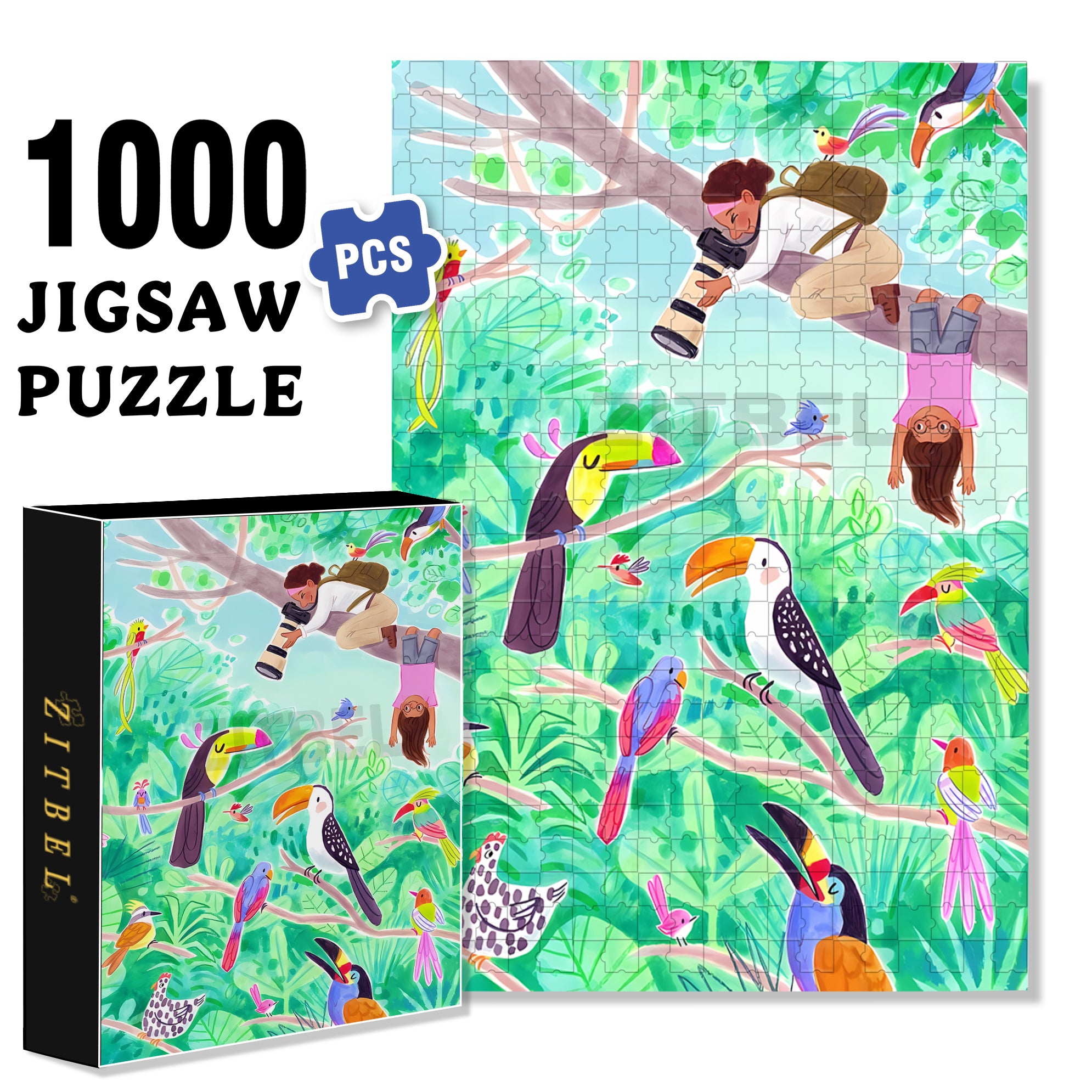 Forest Photographer 500pcs/1000pcs Jigsaw Puzzle, Scratch-Resistant, Interactive Family Game & Brain-Boosting DIY Decor, Perfect for Halloween, Christmas & New Year Gifts, Family Puzzle Game