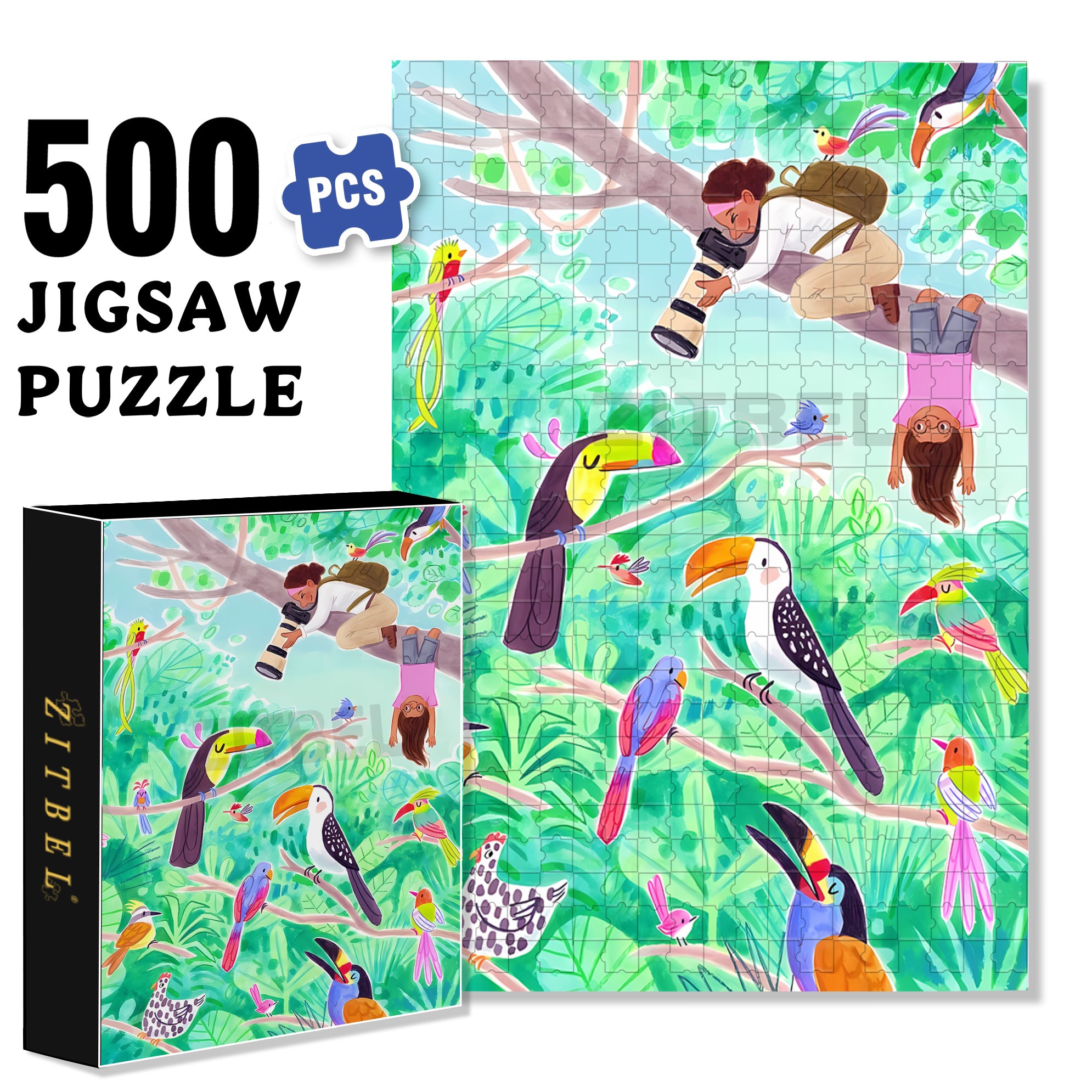 Forest Photographer 500pcs/1000pcs Jigsaw Puzzle, Scratch-Resistant, Interactive Family Game & Brain-Boosting DIY Decor, Perfect for Halloween, Christmas & New Year Gifts, Family Puzzle Game
