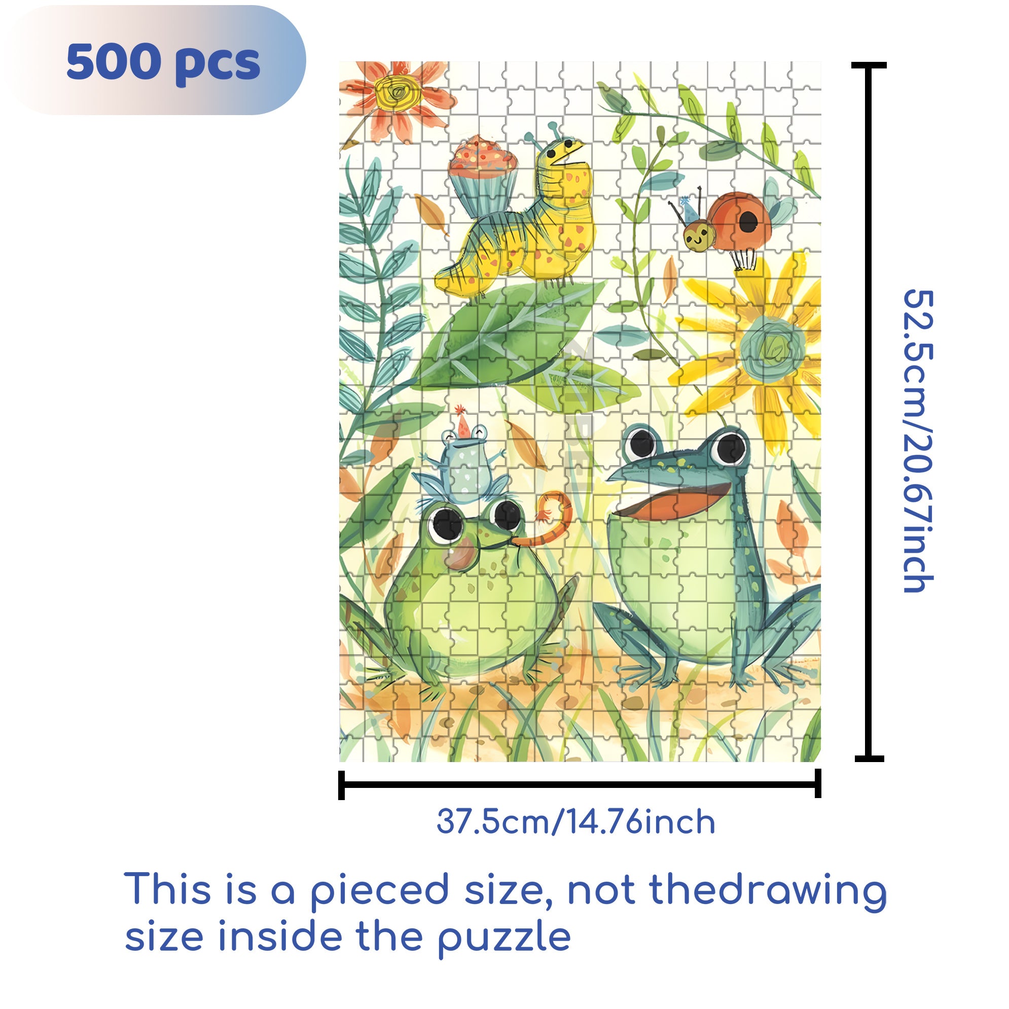 Frogs 500pcs/1000pcs Jigsaw Puzzle, Scratch-Resistant, Interactive Family Game & Brain-Boosting DIY Decor, Perfect for Halloween, Christmas & New Year Gifts, Family Puzzle Game
