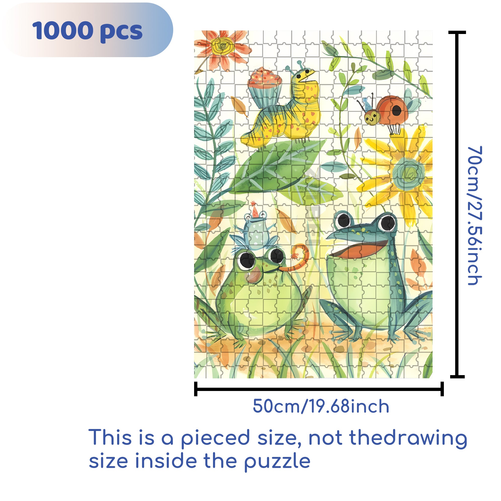 Frogs 500pcs/1000pcs Jigsaw Puzzle, Scratch-Resistant, Interactive Family Game & Brain-Boosting DIY Decor, Perfect for Halloween, Christmas & New Year Gifts, Family Puzzle Game