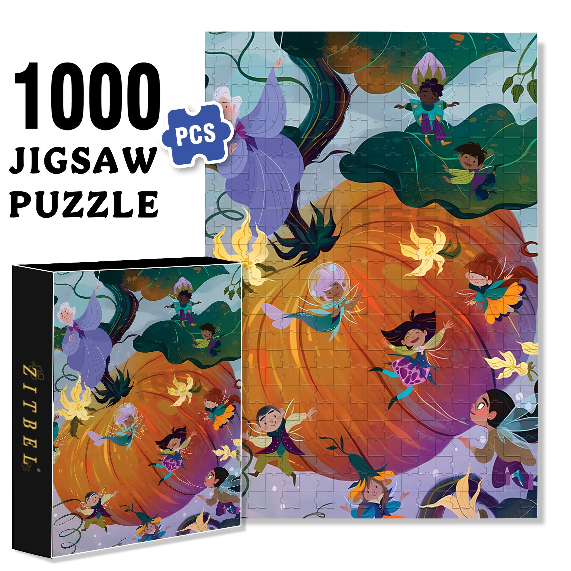 Giant Pumpkin 500pcs/1000pcs Jigsaw Puzzle, Scratch-Resistant, Interactive Family Game & Brain-Boosting DIY Decor, Perfect for Halloween, Christmas & New Year Gifts, Family Puzzle Game