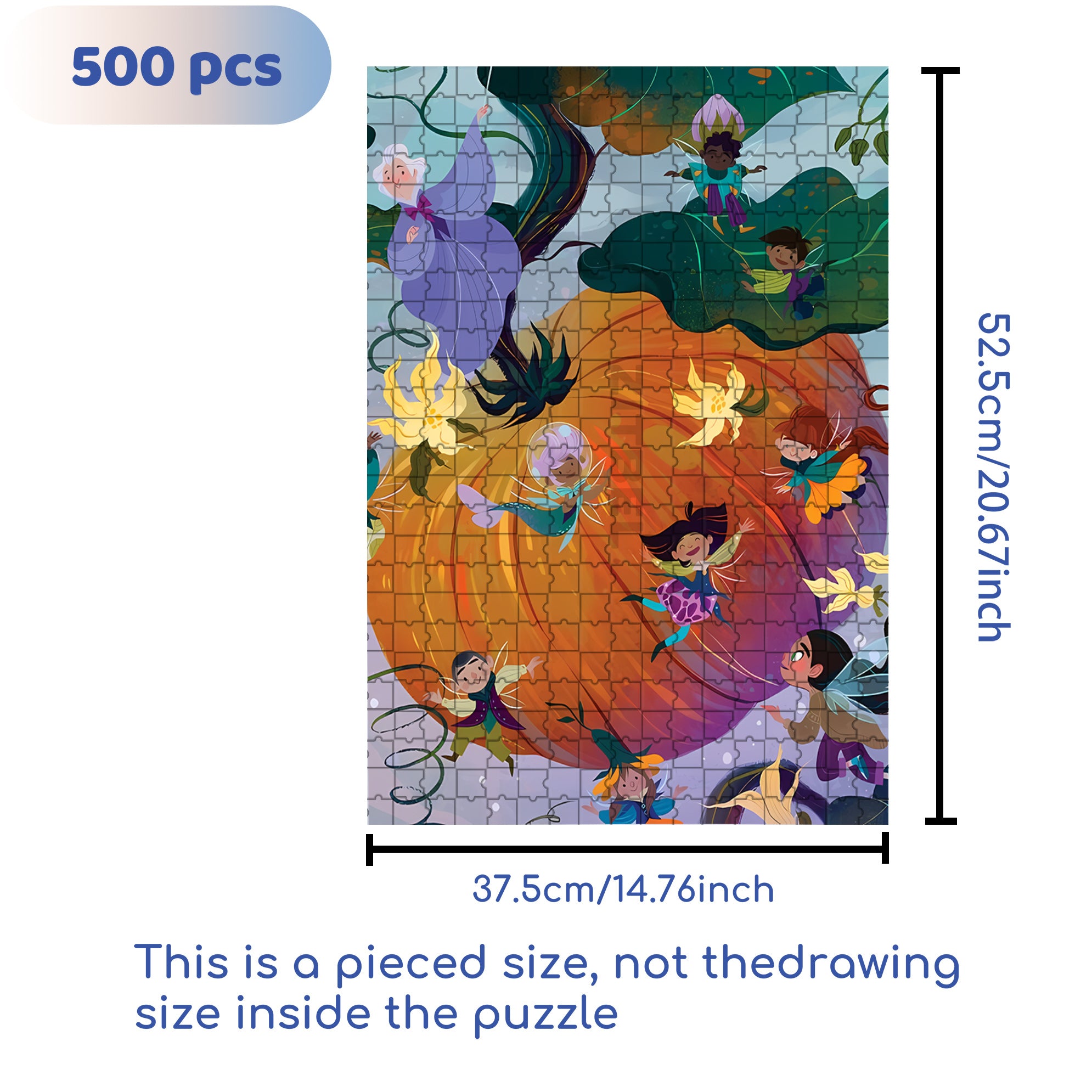 Giant Pumpkin 500pcs/1000pcs Jigsaw Puzzle, Scratch-Resistant, Interactive Family Game & Brain-Boosting DIY Decor, Perfect for Halloween, Christmas & New Year Gifts, Family Puzzle Game
