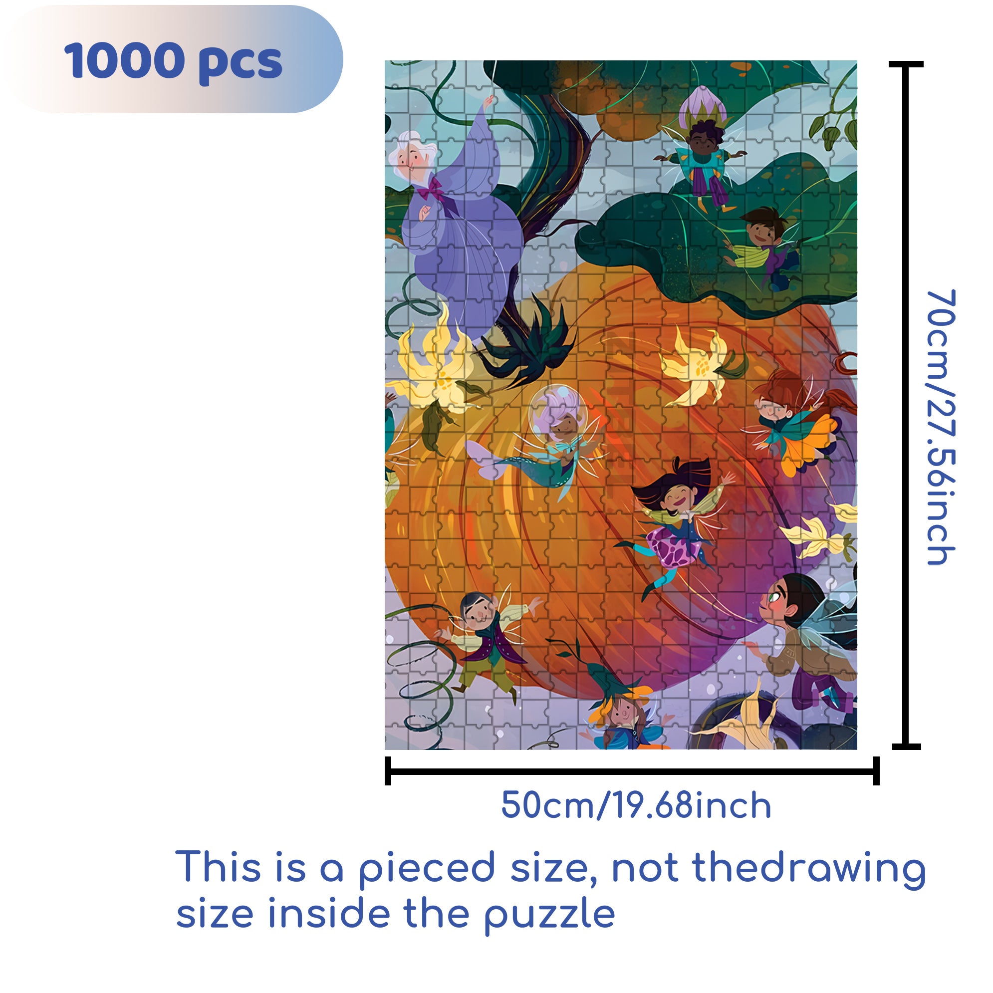 Giant Pumpkin 500pcs/1000pcs Jigsaw Puzzle, Scratch-Resistant, Interactive Family Game & Brain-Boosting DIY Decor, Perfect for Halloween, Christmas & New Year Gifts, Family Puzzle Game