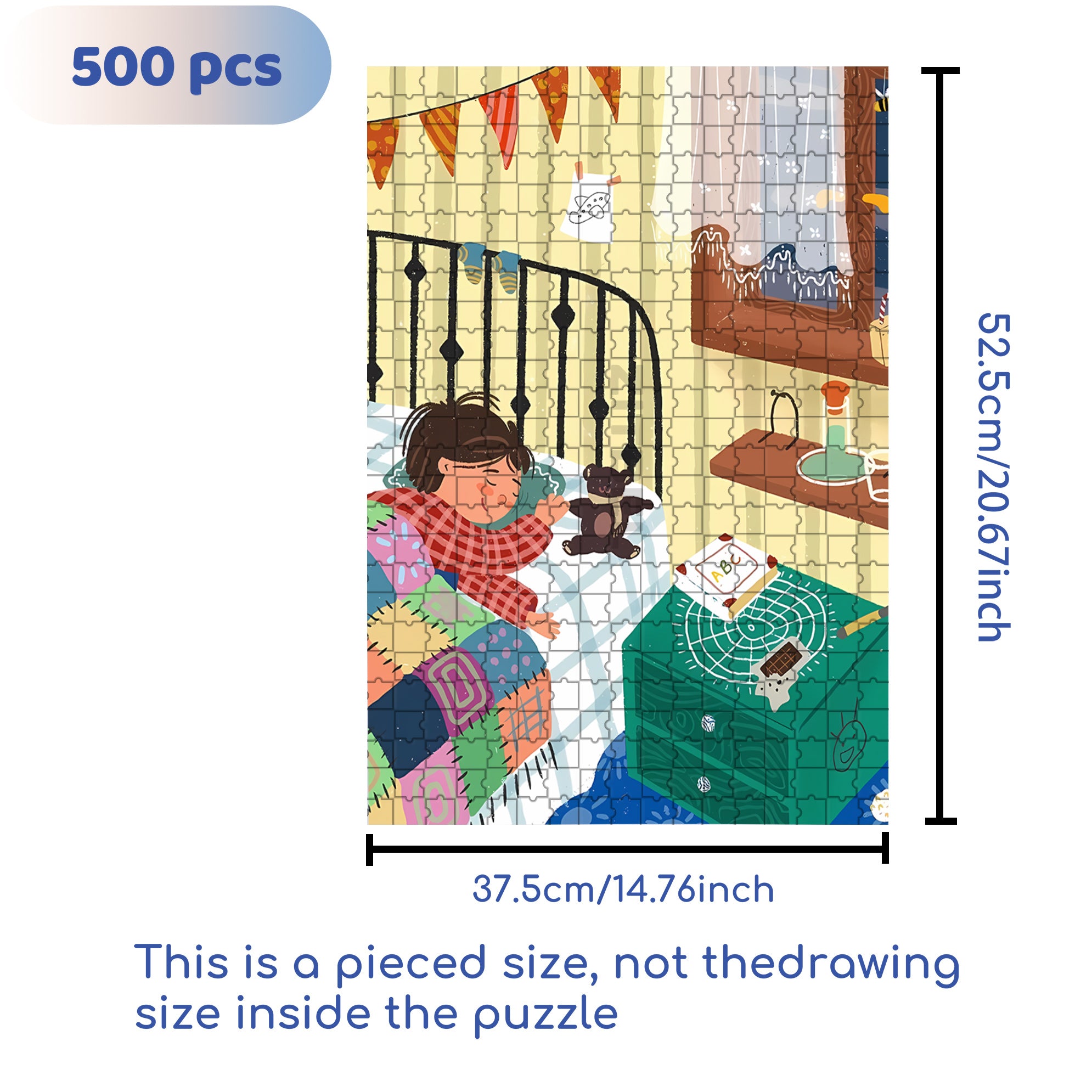 Good Night 500pcs/1000pcs Jigsaw Puzzle, Scratch-Resistant, Interactive Family Game & Brain-Boosting DIY Decor, Perfect for Halloween, Christmas & New Year Gifts, Family Puzzle Game