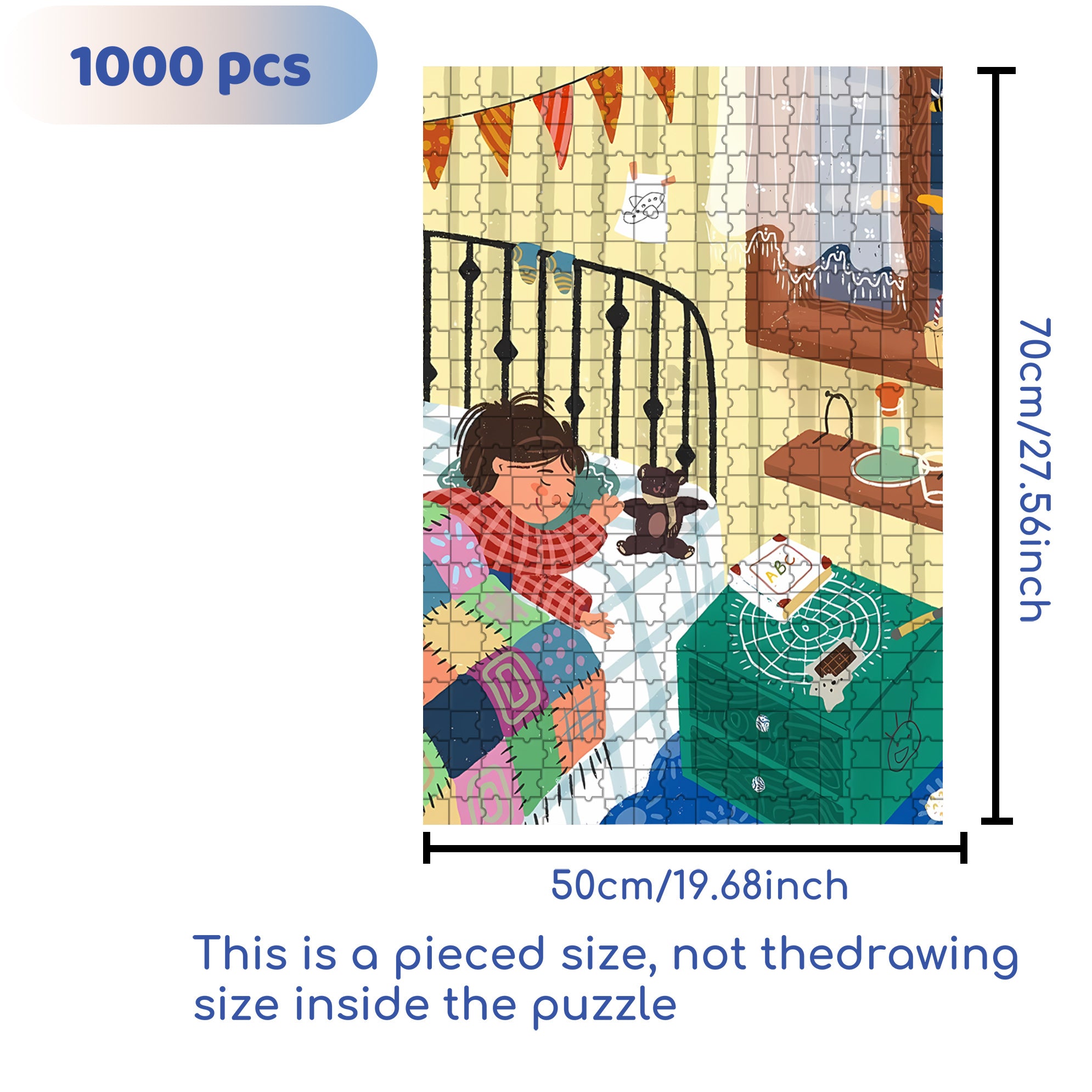 Good Night 500pcs/1000pcs Jigsaw Puzzle, Scratch-Resistant, Interactive Family Game & Brain-Boosting DIY Decor, Perfect for Halloween, Christmas & New Year Gifts, Family Puzzle Game