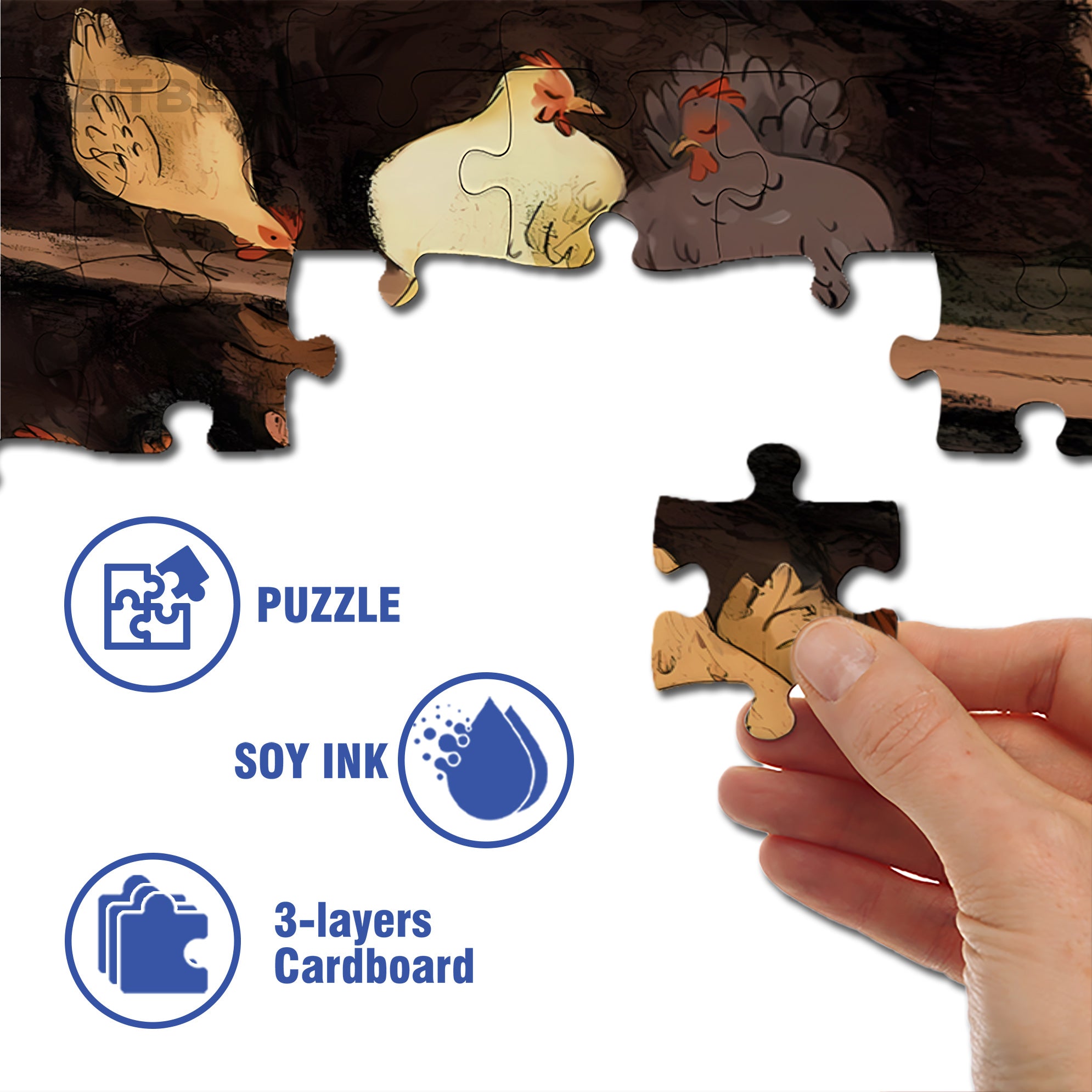 Henhouse 500pcs/1000pcs Jigsaw Puzzle, Scratch-Resistant, Interactive Family Game & Brain-Boosting DIY Decor, Perfect for Halloween, Christmas & New Year Gifts, Family Puzzle Game
