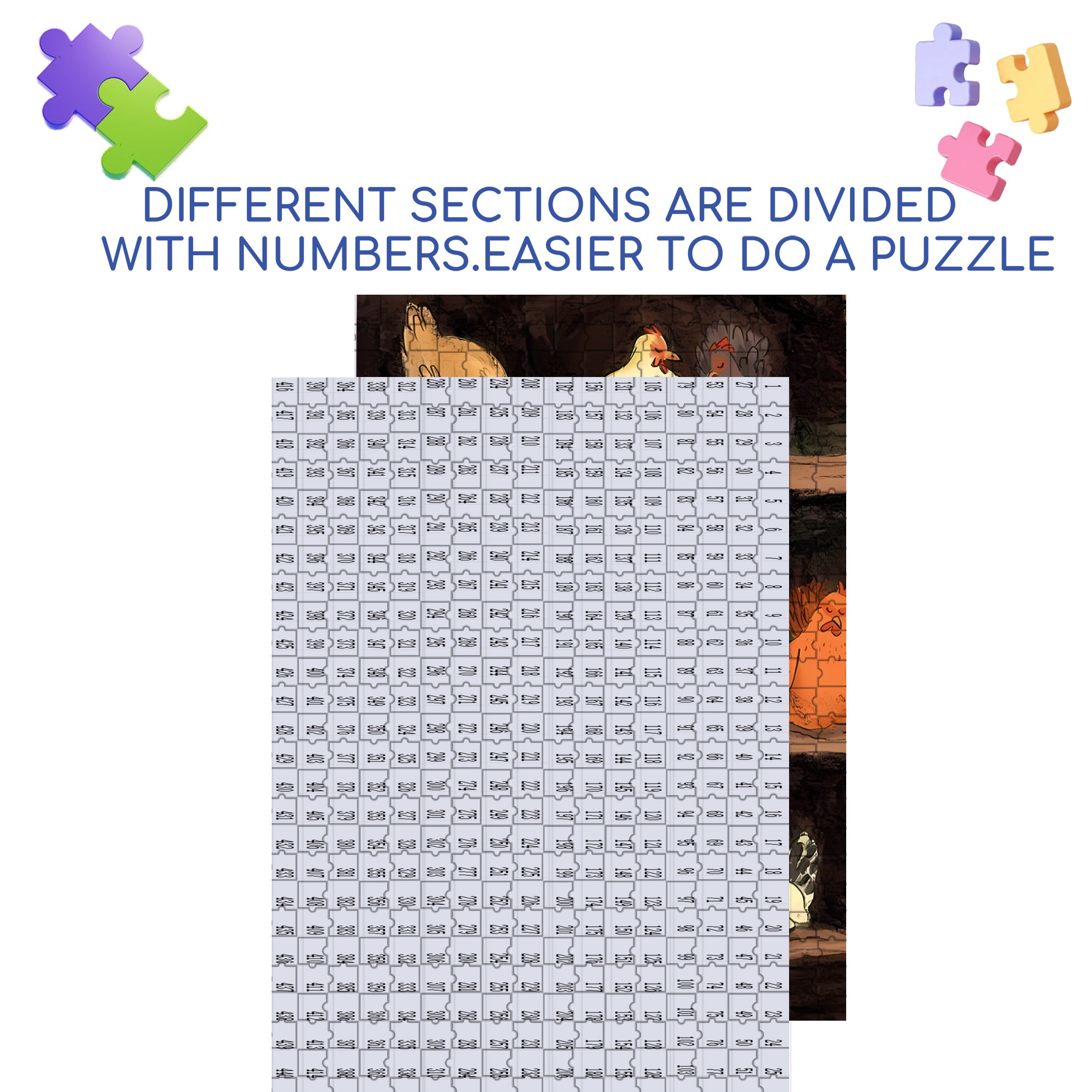 Henhouse 500pcs/1000pcs Jigsaw Puzzle, Scratch-Resistant, Interactive Family Game & Brain-Boosting DIY Decor, Perfect for Halloween, Christmas & New Year Gifts, Family Puzzle Game