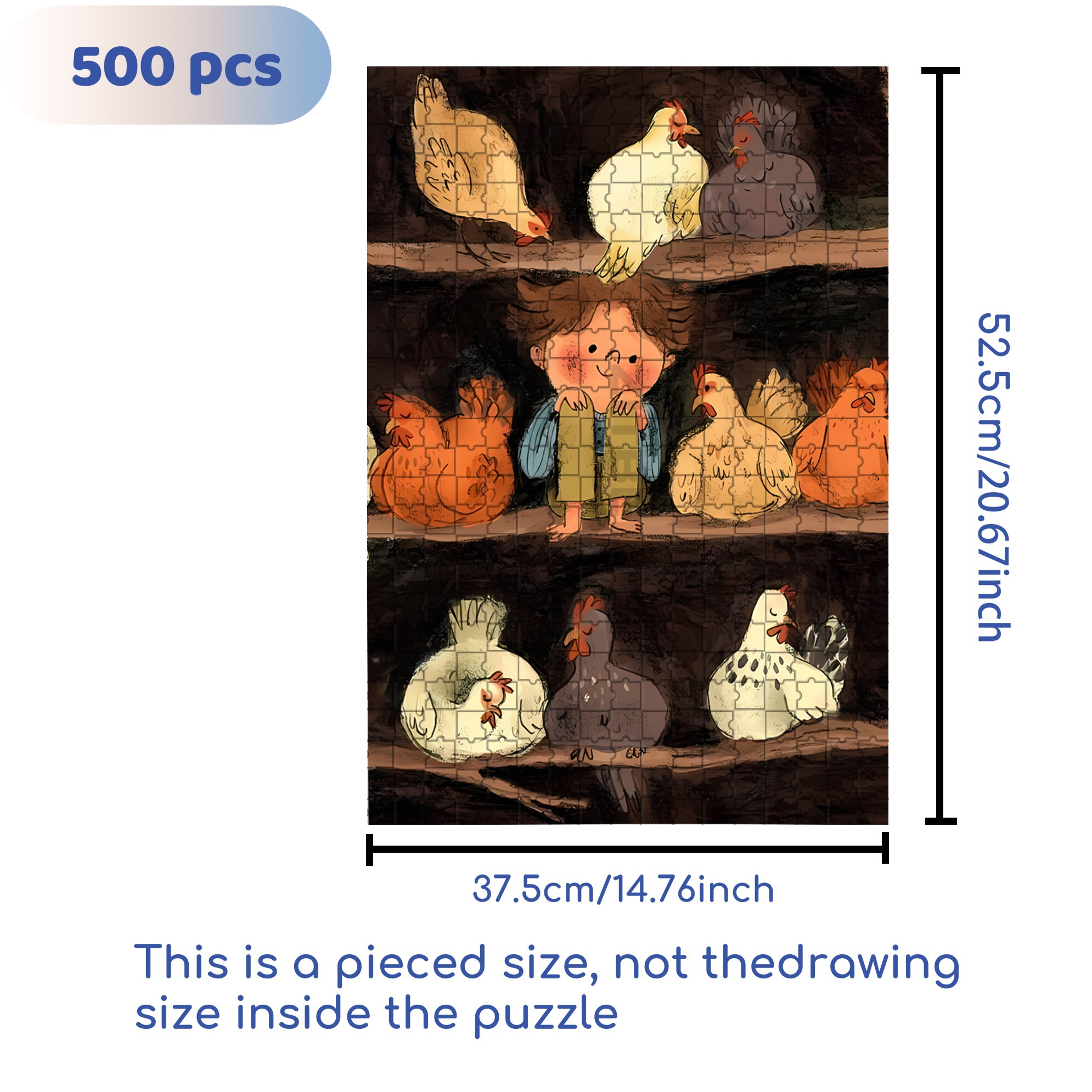 Henhouse 500pcs/1000pcs Jigsaw Puzzle, Scratch-Resistant, Interactive Family Game & Brain-Boosting DIY Decor, Perfect for Halloween, Christmas & New Year Gifts, Family Puzzle Game
