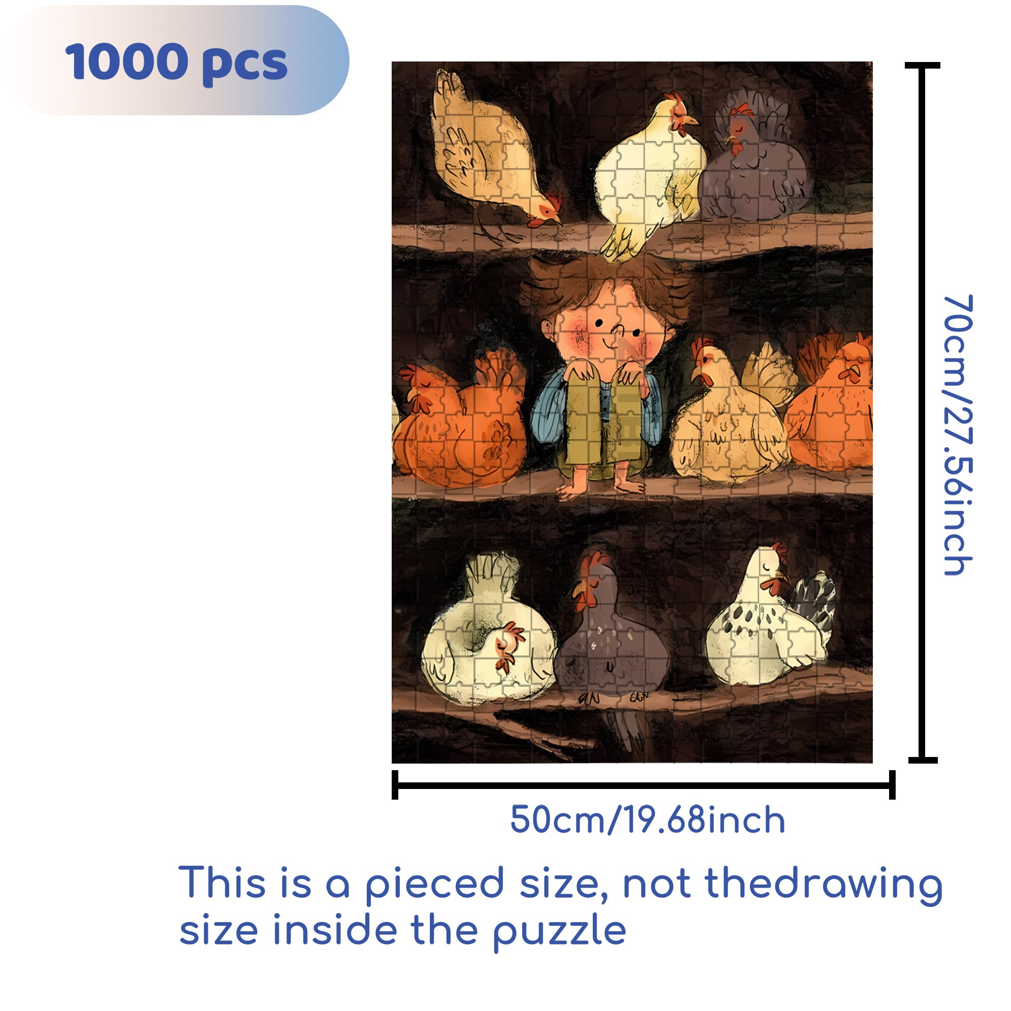 Henhouse 500pcs/1000pcs Jigsaw Puzzle, Scratch-Resistant, Interactive Family Game & Brain-Boosting DIY Decor, Perfect for Halloween, Christmas & New Year Gifts, Family Puzzle Game