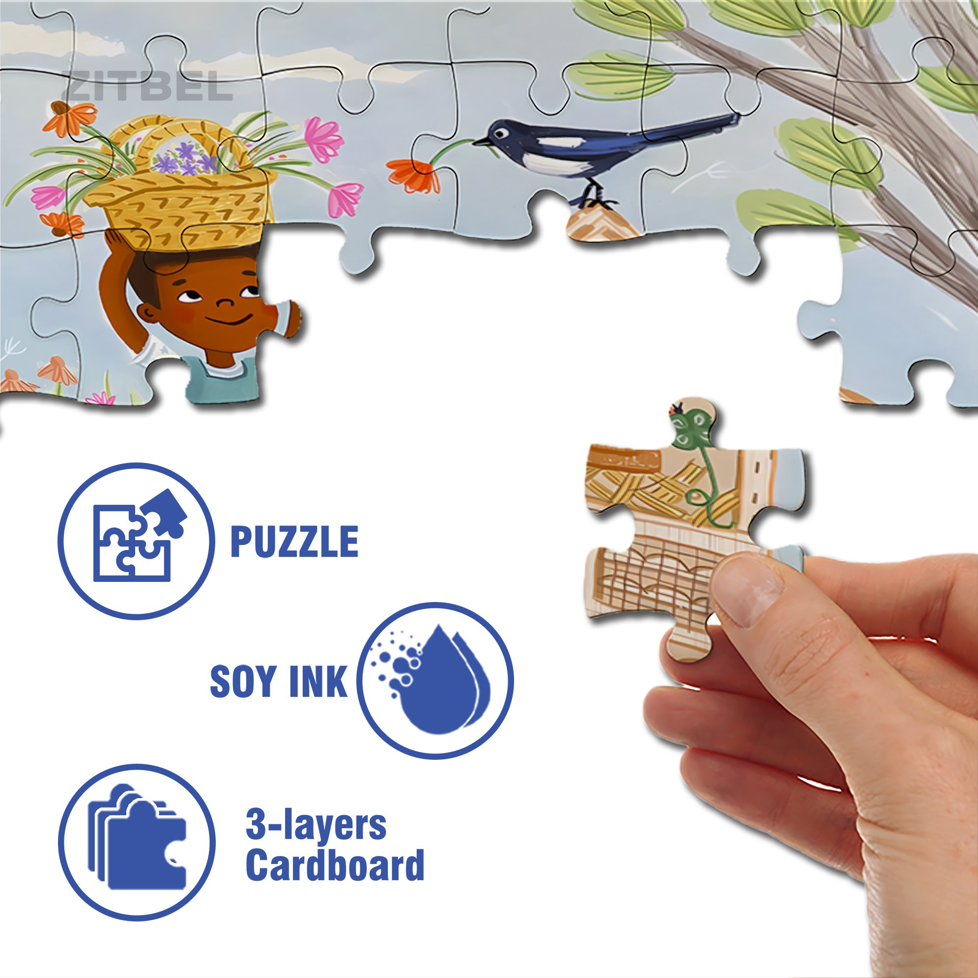 In The Graden 500pcs/1000pcs Jigsaw Puzzle, Scratch-Resistant, Interactive Family Game & Brain-Boosting DIY Decor, Perfect for Halloween, Christmas & New Year Gifts, Family Puzzle Game