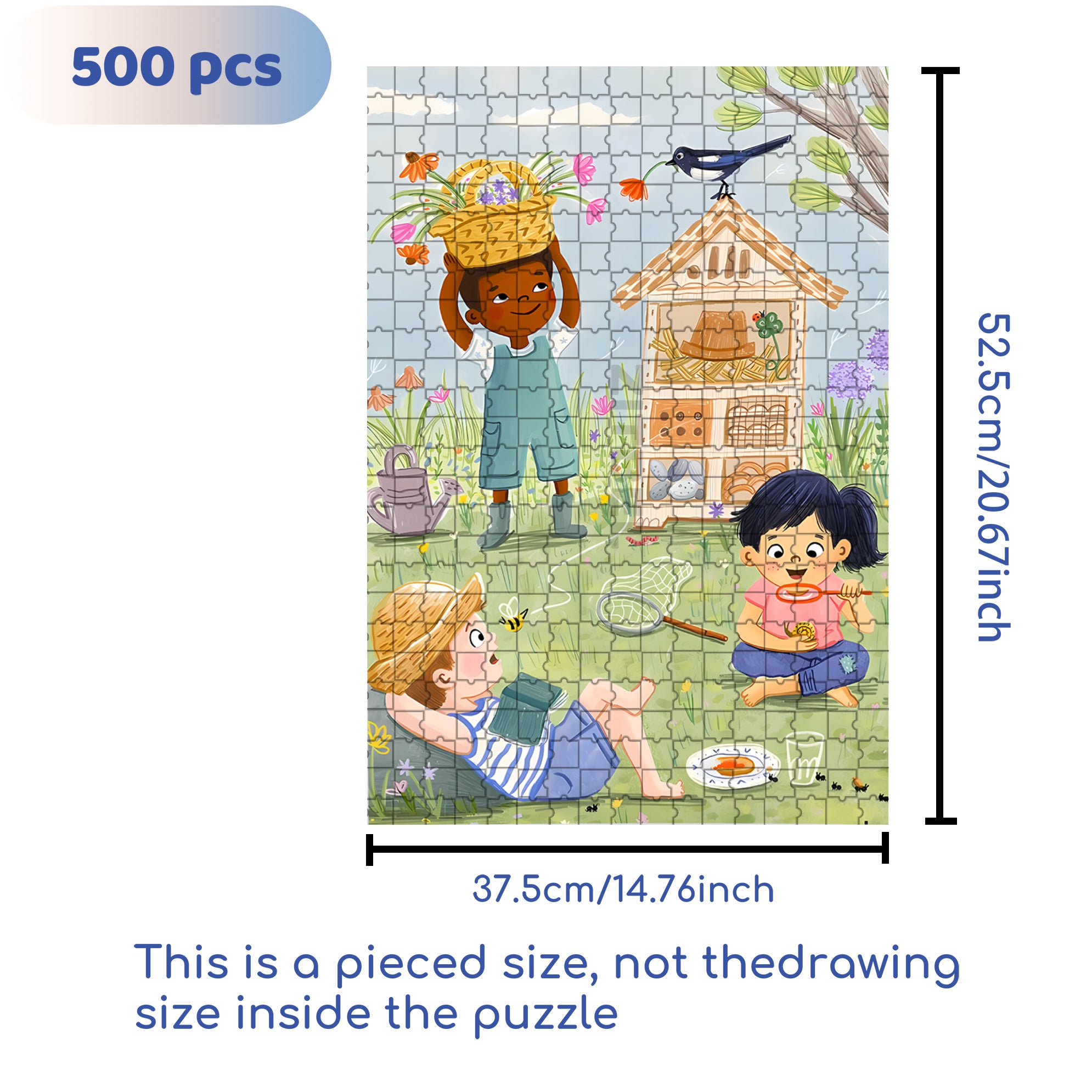 In The Graden 500pcs/1000pcs Jigsaw Puzzle, Scratch-Resistant, Interactive Family Game & Brain-Boosting DIY Decor, Perfect for Halloween, Christmas & New Year Gifts, Family Puzzle Game